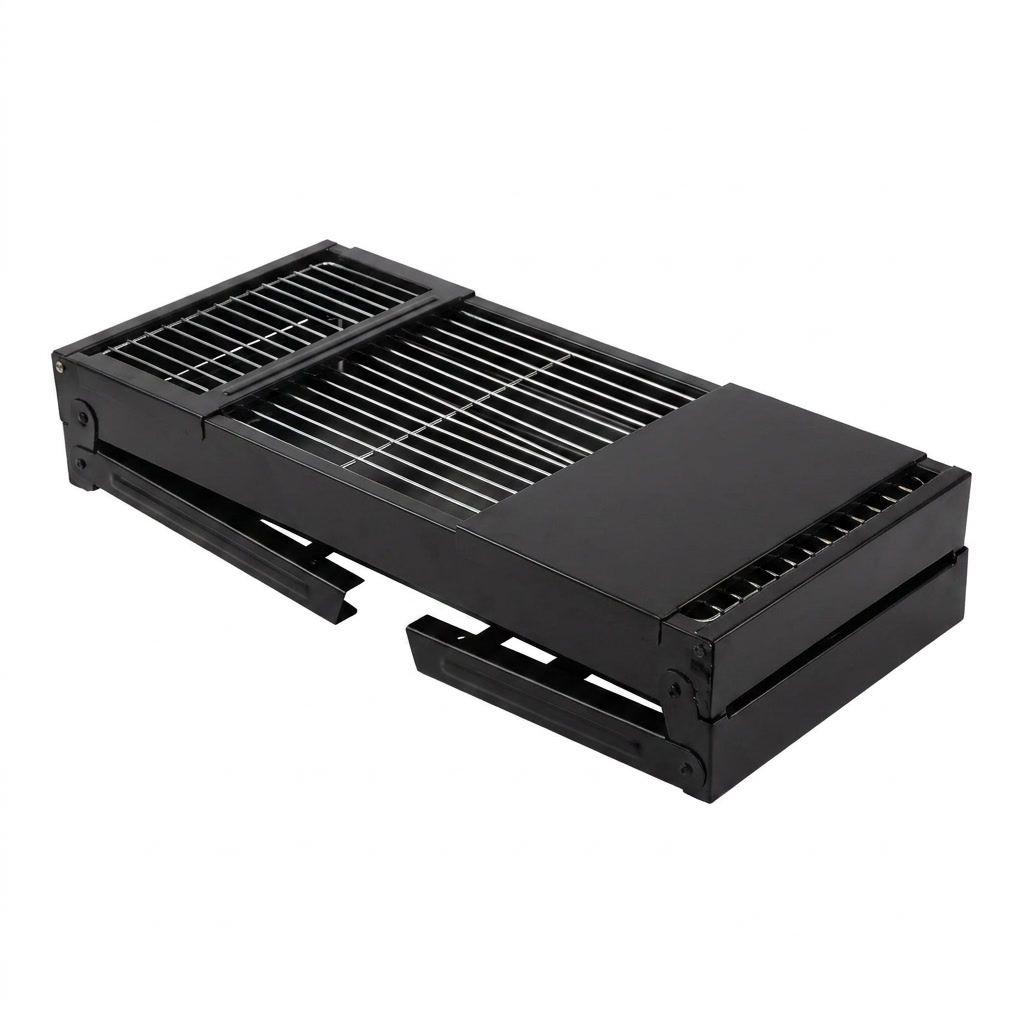 Parrilla Portátil Plegable Carbón 89cm Bandejas Laterales-6