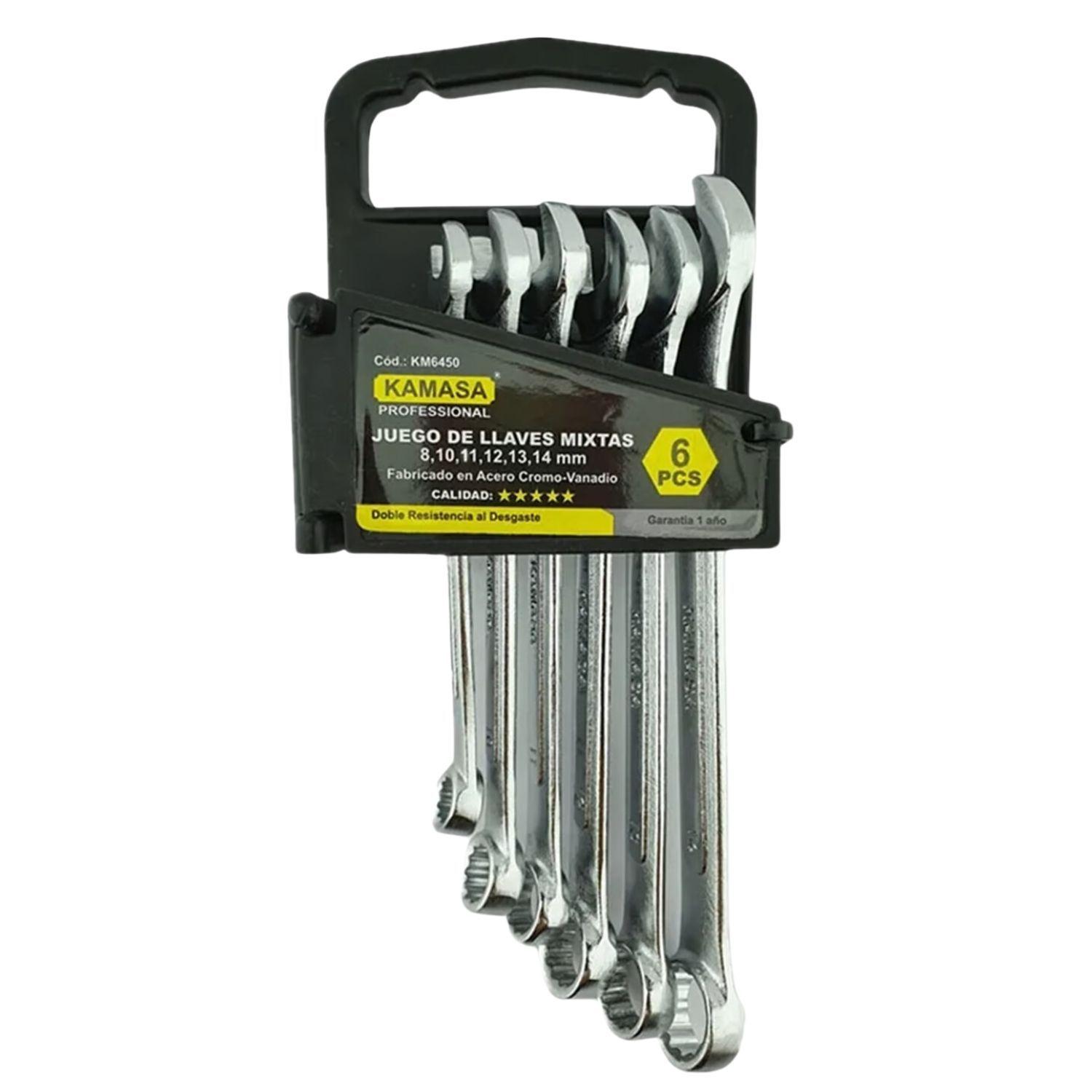 Set Llaves Punta Corona 6 Pzas Mixtas de 8-14mm Herramientas Profesional-0