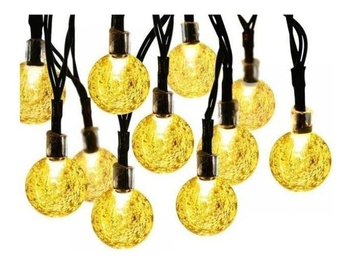Guirnalda De Luces Led Impermeables 50 Led Bola 10 Metros Solar-0