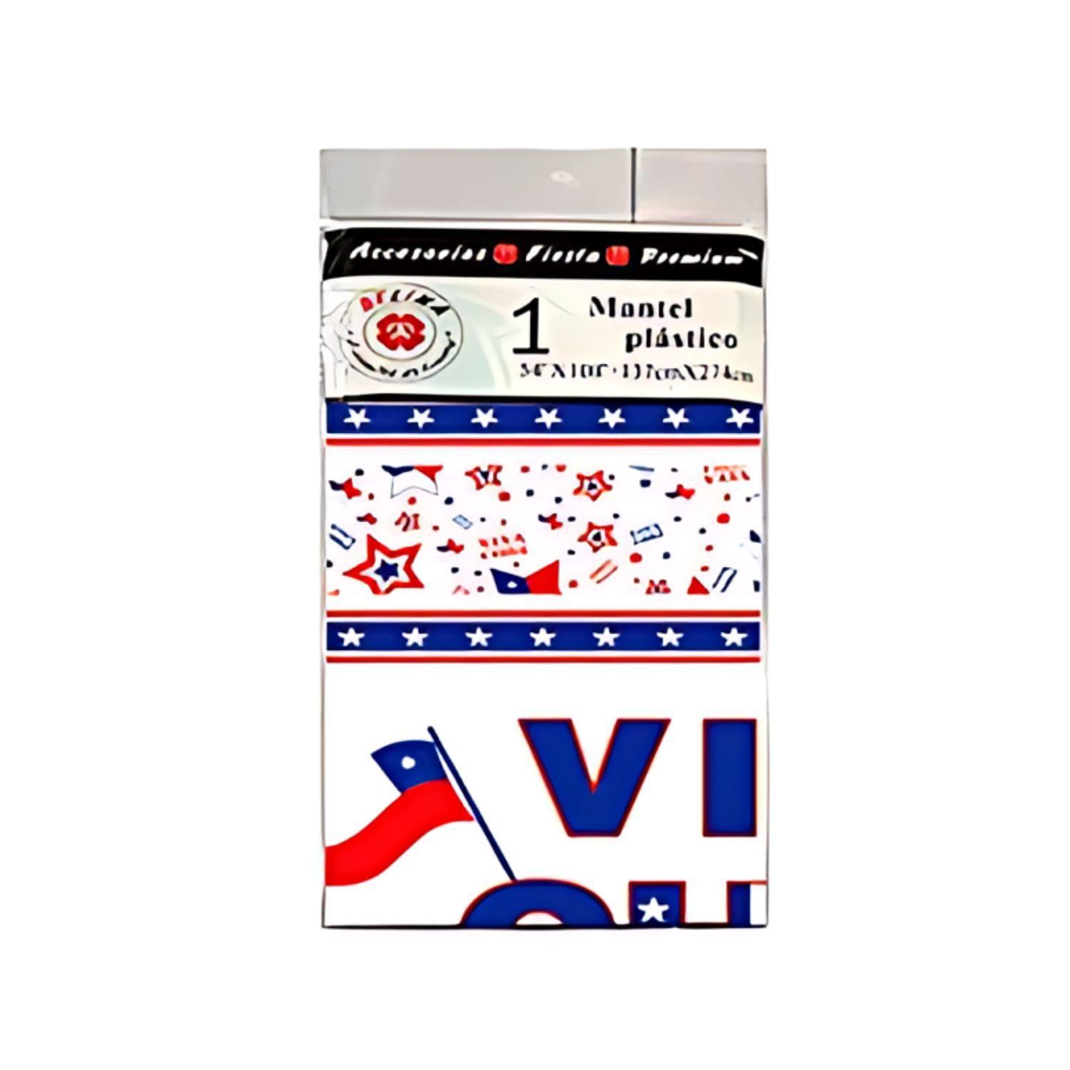Mantel Estrellas Viva Chile Fiestas Patrias 137x274cm Cotillon-2
