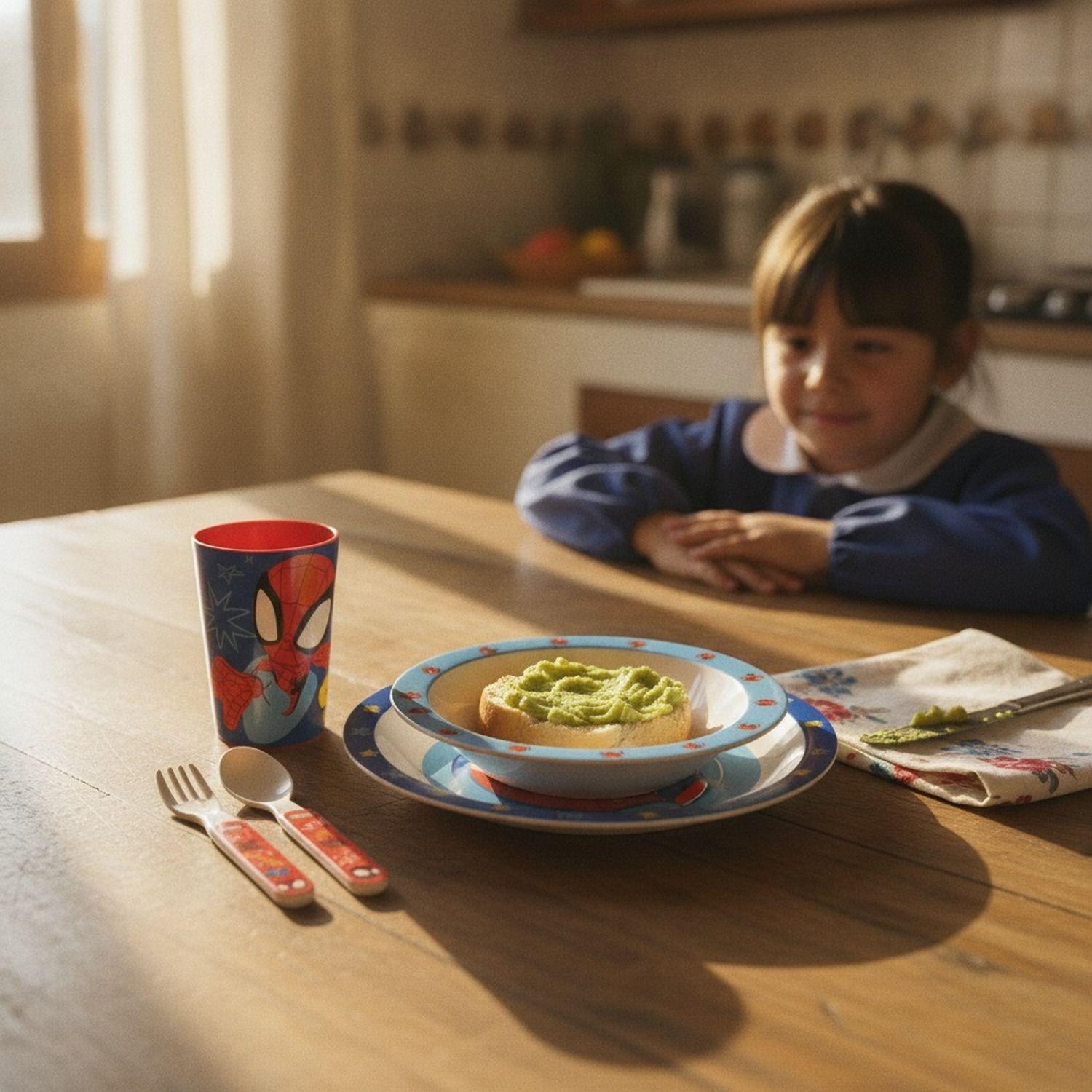 Set Desayuno Spiderman Infantil Melamina Libre de BPA-4
