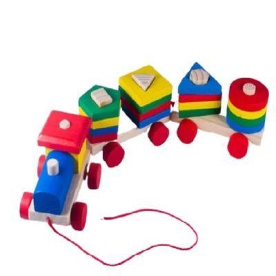 Tren Geométrico De Madera Didáctico Para Niños-3