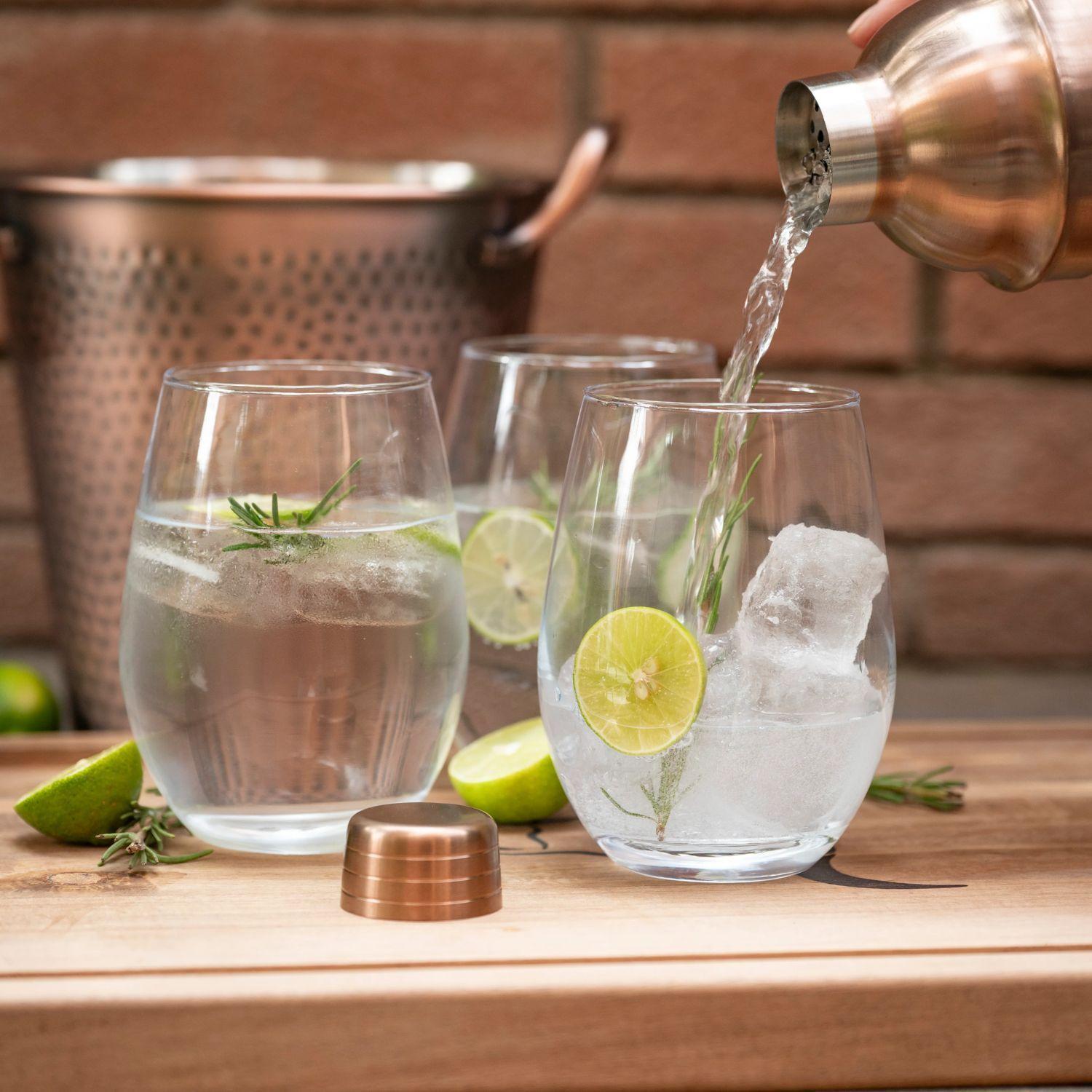 Set 4 Vasos Vidrio Cristal Redondo Wayu 580mL Liquido Coctel-3