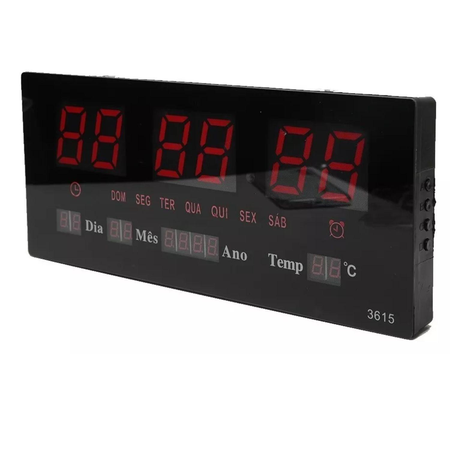 Reloj Digital Pared Luz Led Hora Fecha Temperatura 36x15cm-6