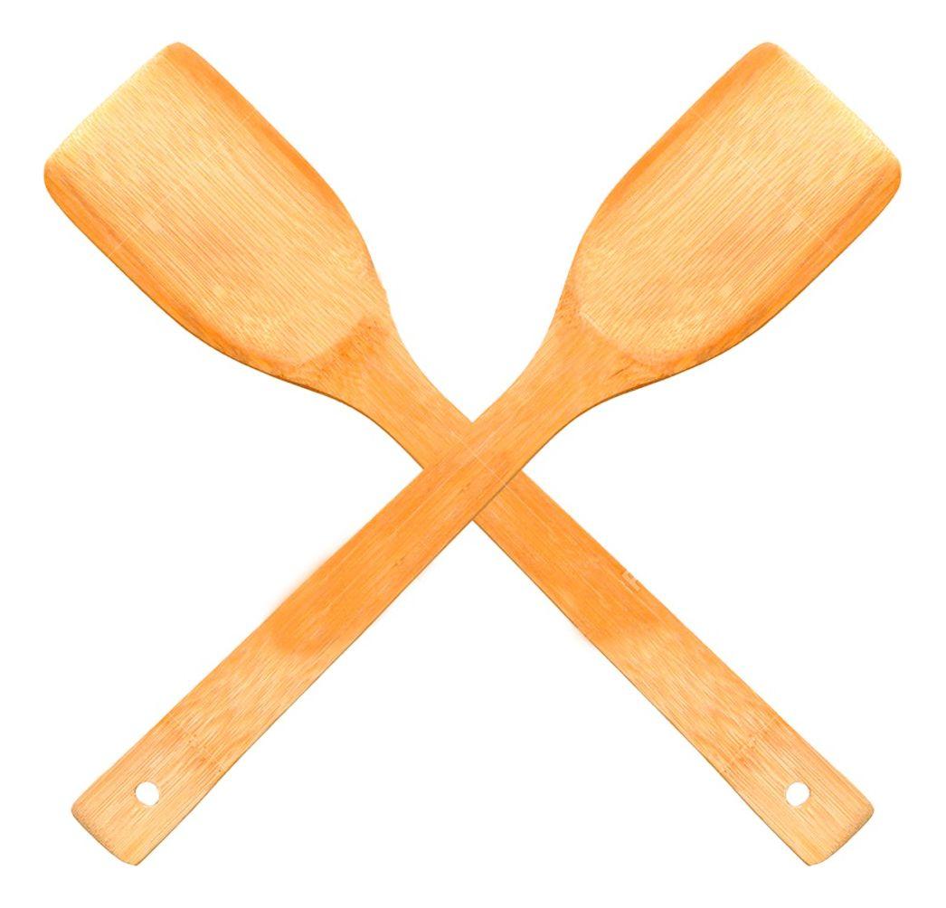 Set 2 Utensilios de Cocina De Bambu Bamboo Para Cocinar-0