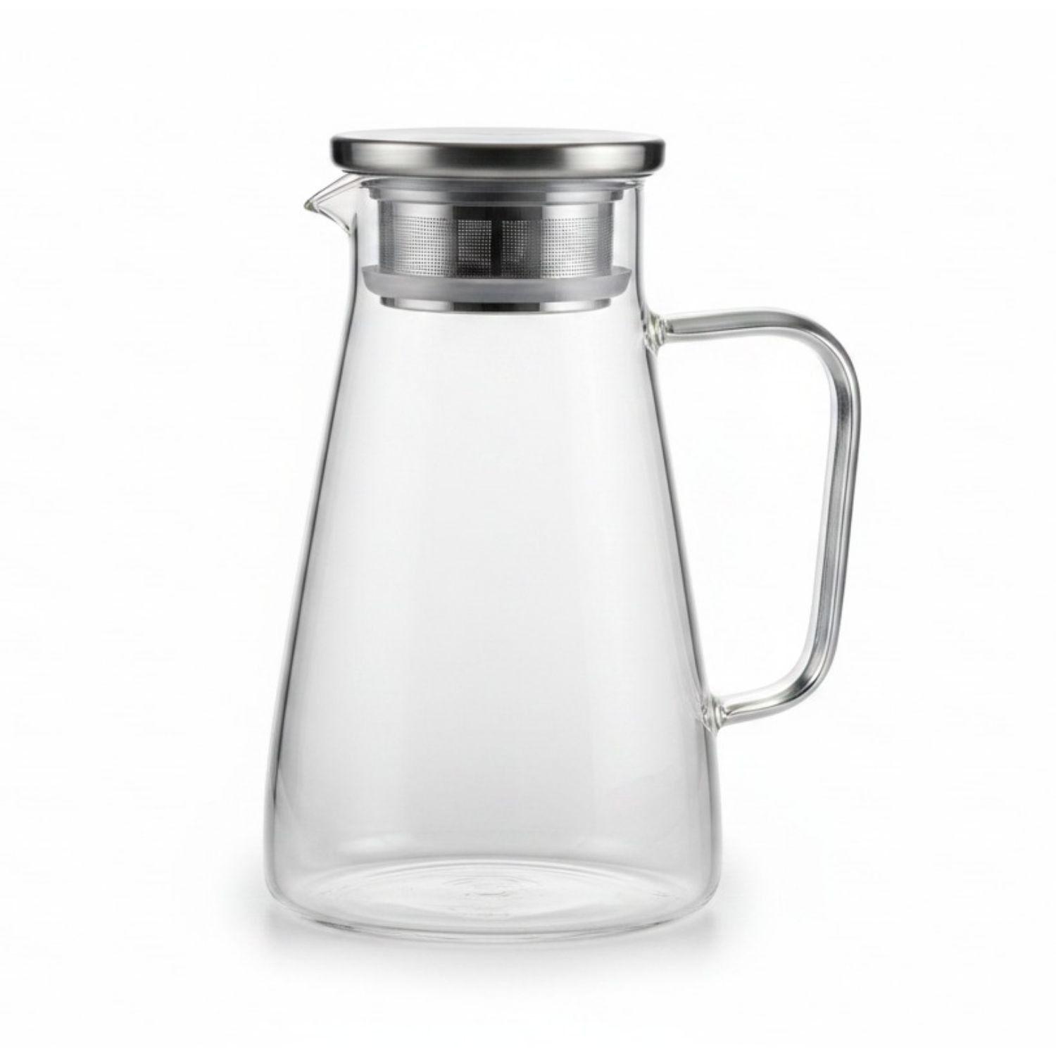 Jarra de Vidrio con Tapa Transparente Moderna 1700mL-0