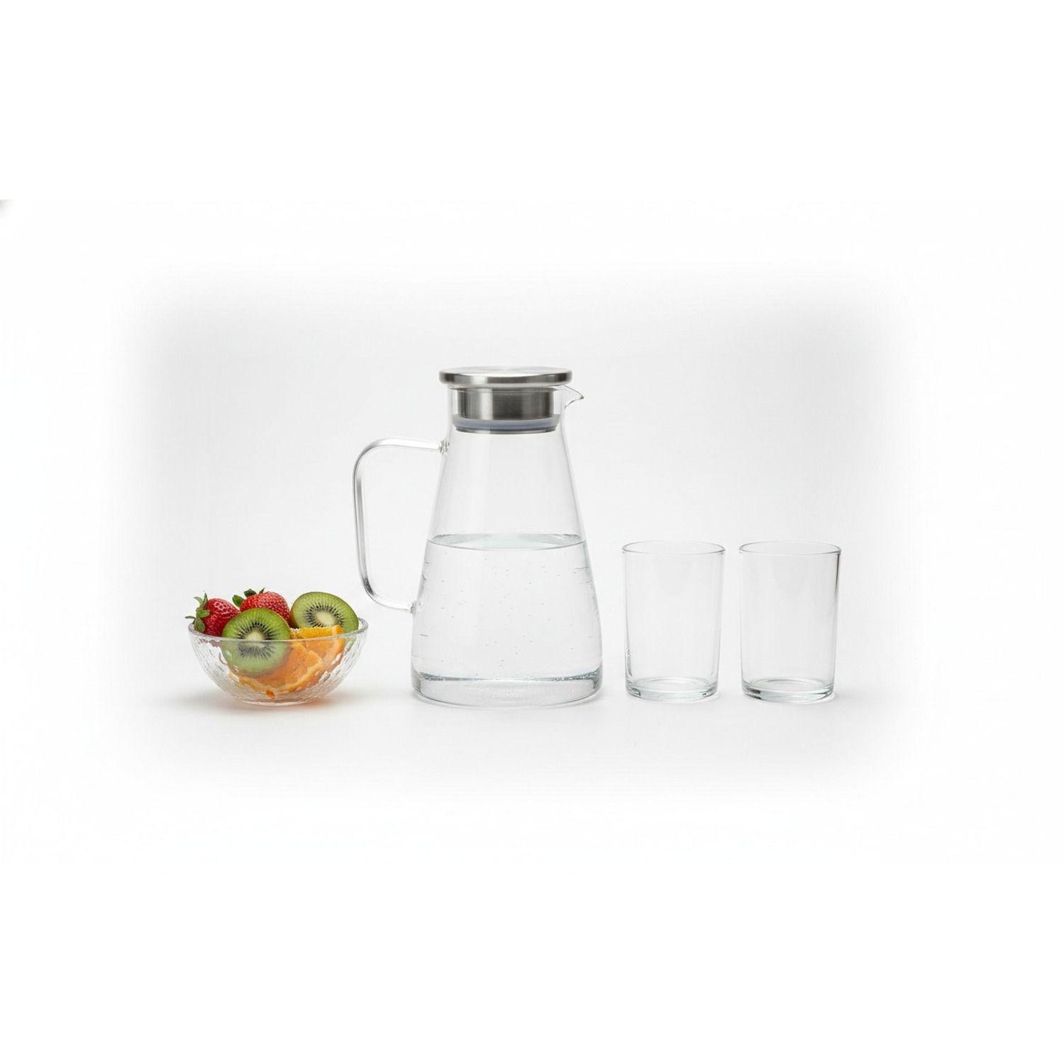 Jarra de Vidrio con Tapa Transparente Moderna 1700mL-8