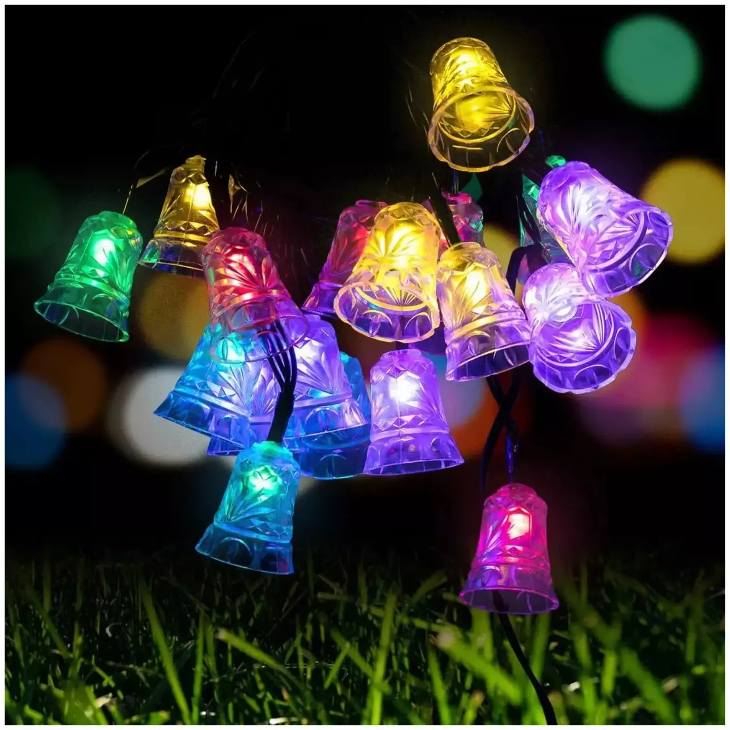 Luces Navidad Led Campana Solar 4M RGB Decoracion Jardin-1