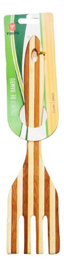 Tenedor Utensilio de Bambu 28 Cm Para Cocinar Cocina -0