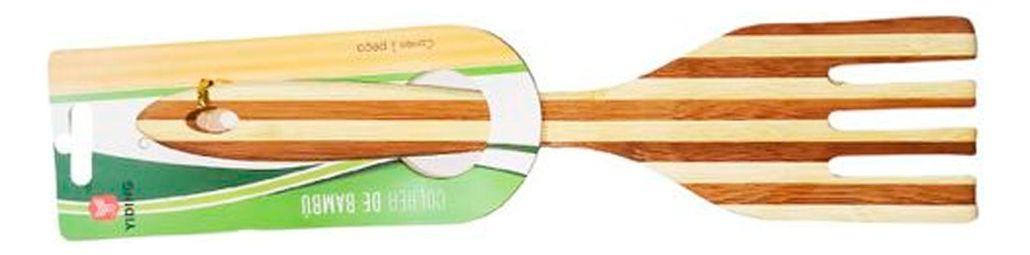 Tenedor Utensilio de Bambu 28 Cm Para Cocinar Cocina -1