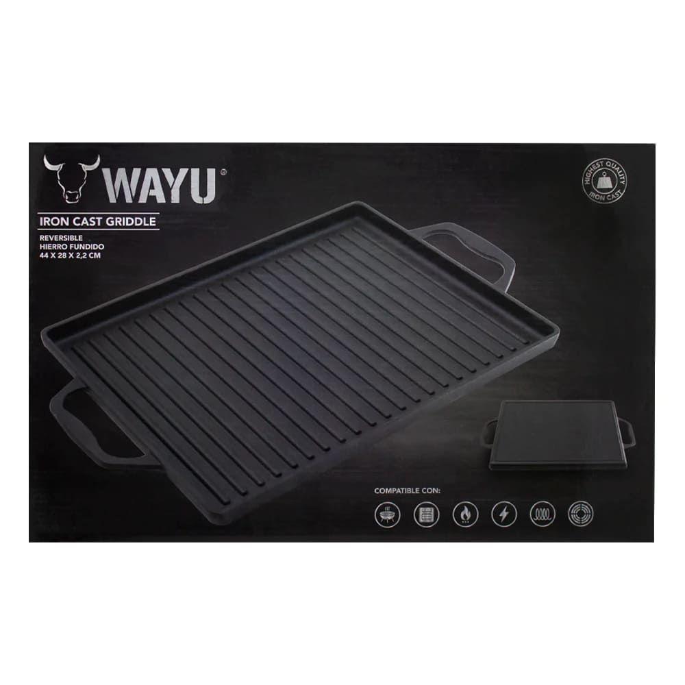 Plancha Parrilla Churrasquera Wayu Con Asas Hierro 44x28cm-3