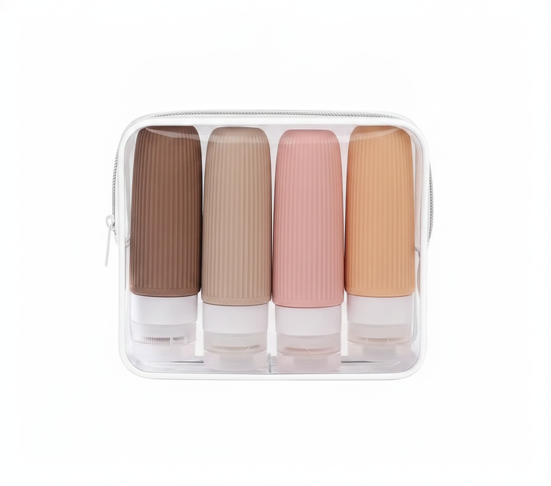 Neceser de Viaje Cosmetiquero Bolso Botellas Silicona 90mL-0