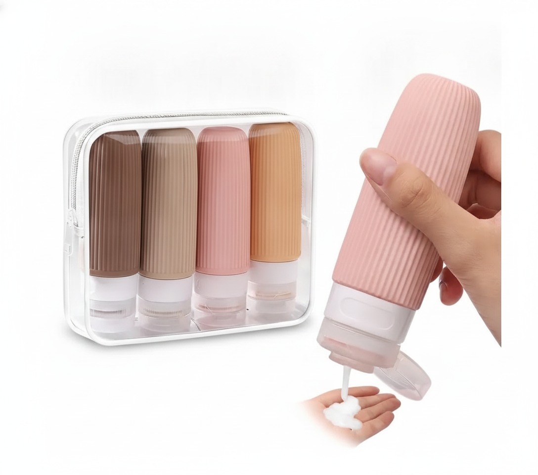 Neceser de Viaje Cosmetiquero Bolso Botellas Silicona 90mL-5