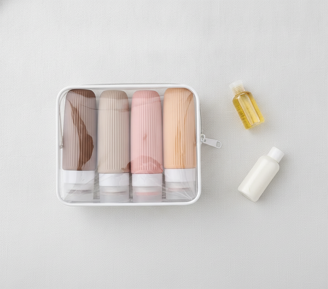 Neceser de Viaje Cosmetiquero Bolso Botellas Silicona 90mL-6