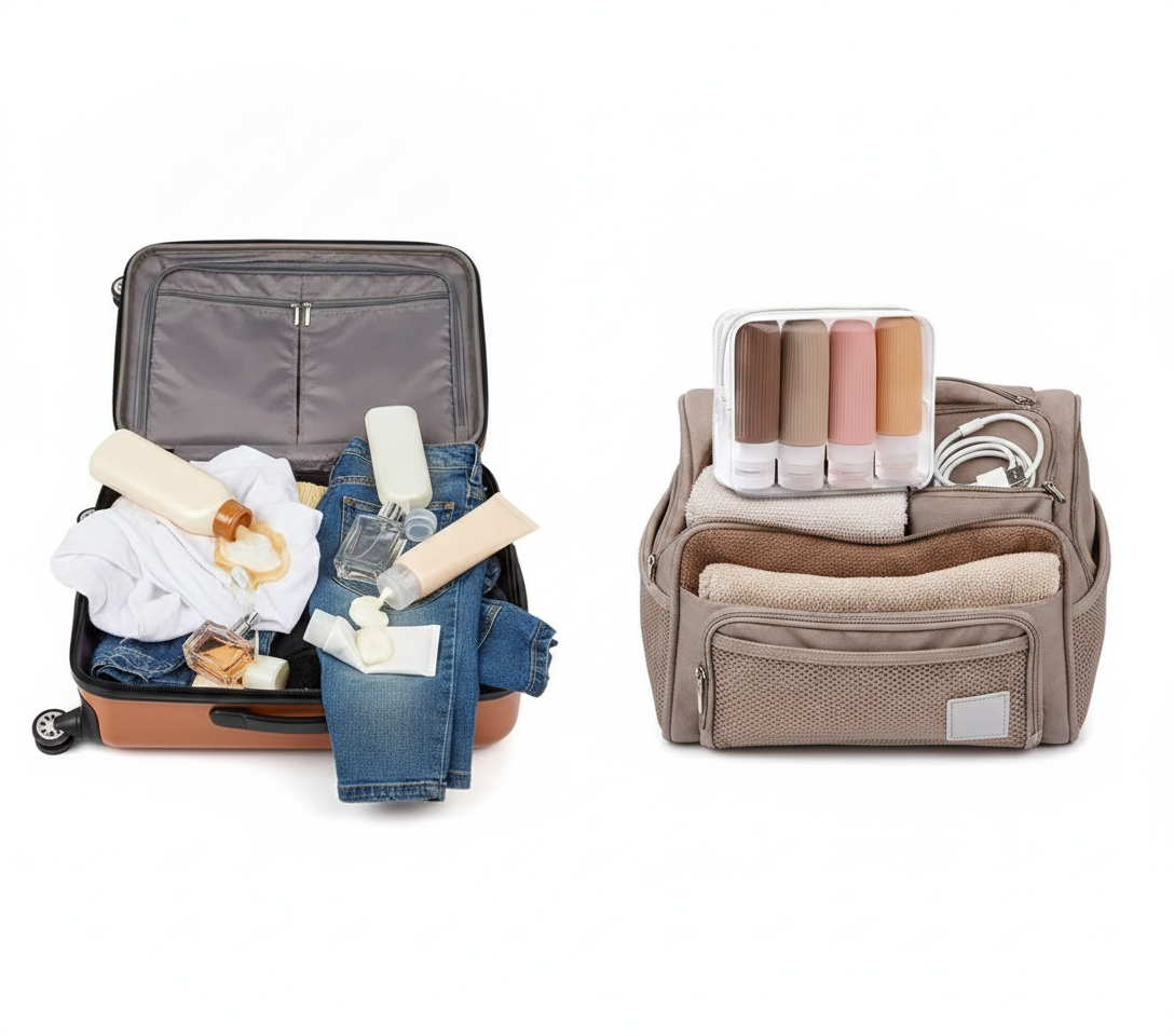 Neceser de Viaje Cosmetiquero Bolso Botellas Silicona 90mL-8