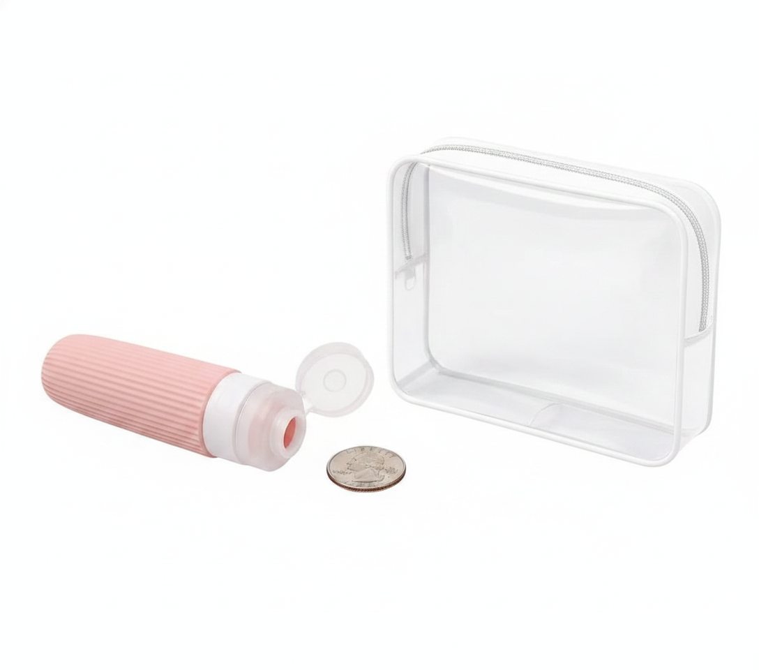 Neceser de Viaje Cosmetiquero Bolso Botellas Silicona 90mL-9