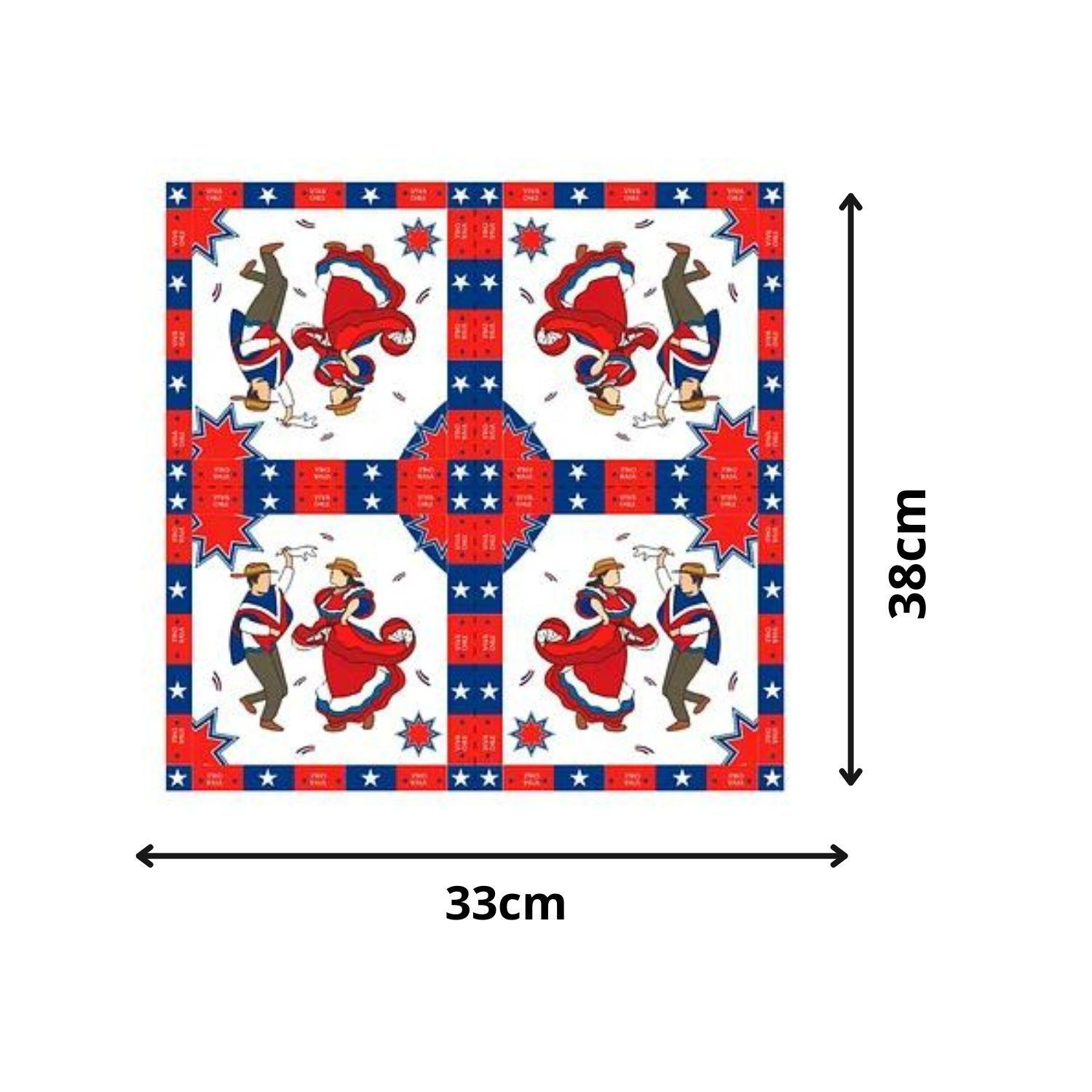 Set 16 Servilletas de Papel Viva Chile 33x33cm Fiestas Patrias-2
