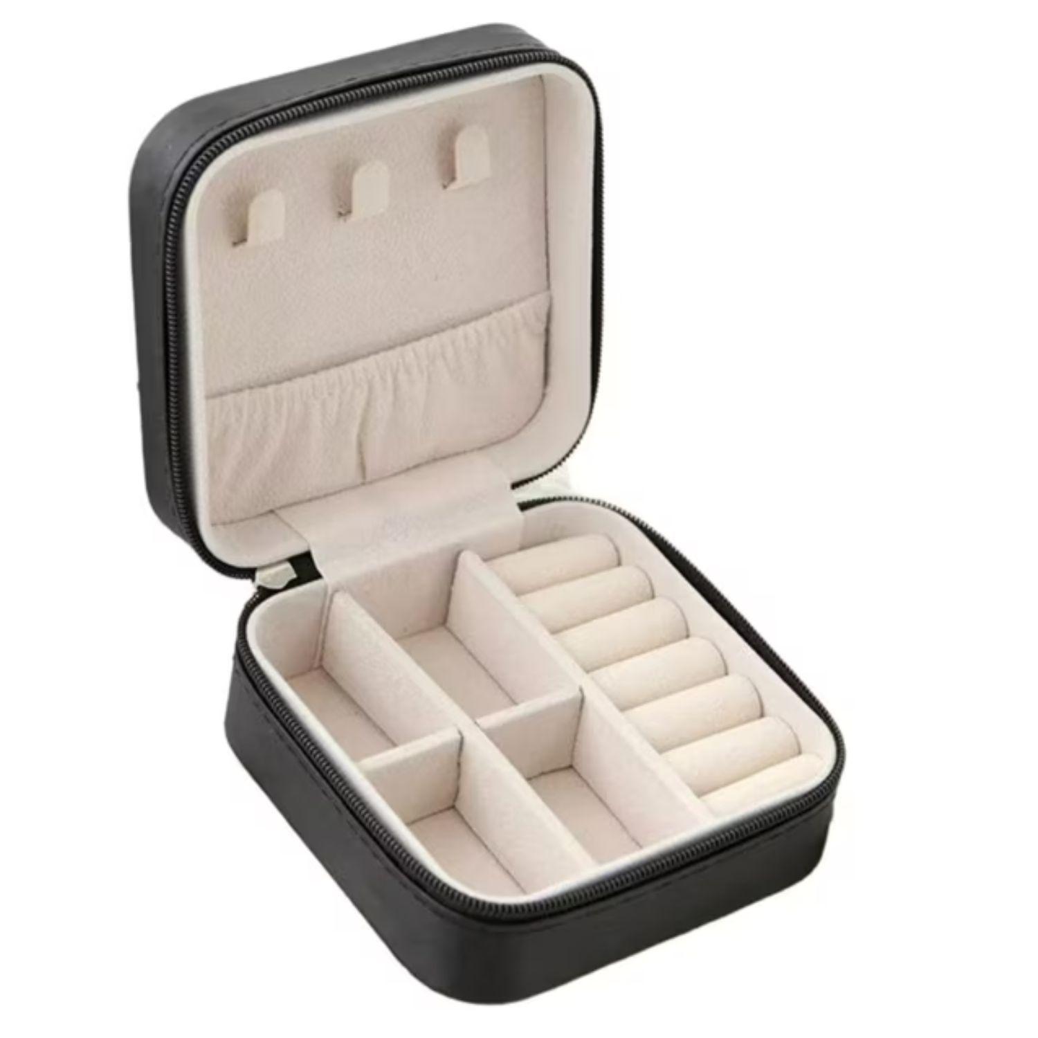 Estuche Organizador Joyas Cuadrado 10cm Joyero Collares Aros-0