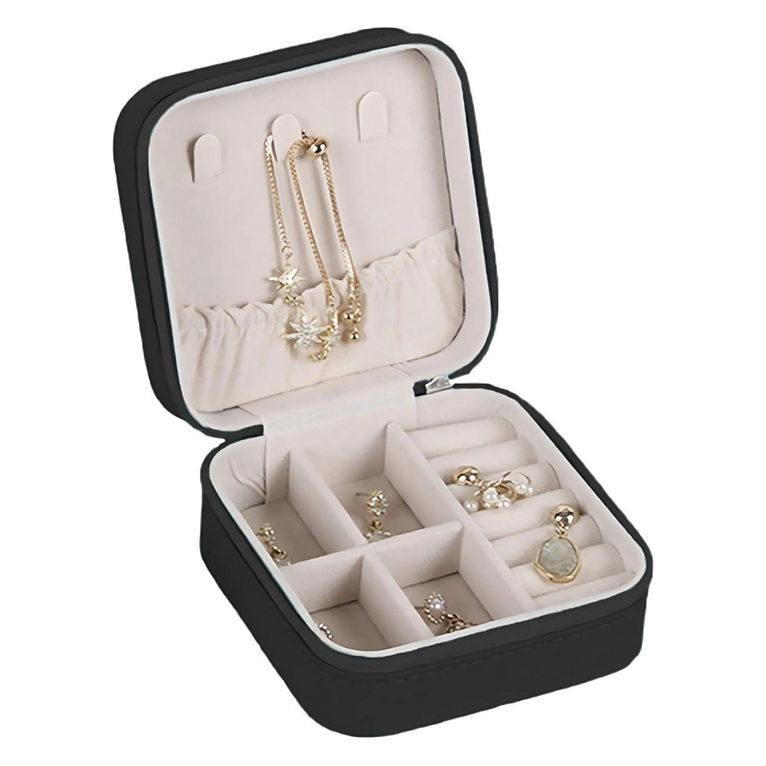 Estuche Organizador Joyas Cuadrado 10cm Joyero Collares Aros-2