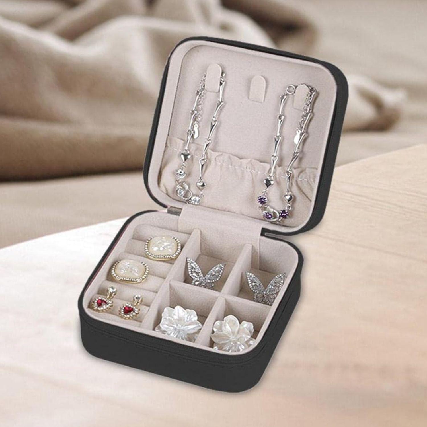 Estuche Organizador Joyas Cuadrado 10cm Joyero Collares Aros-3