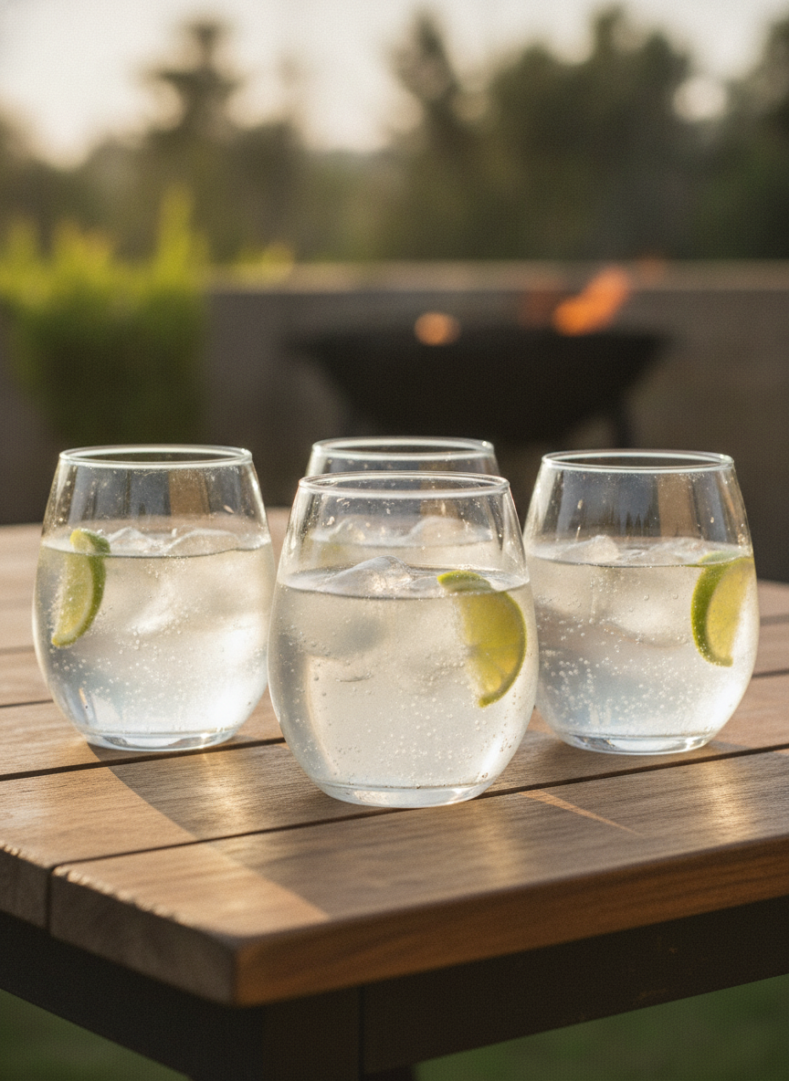 Set 4 Vasos Gin Tonic Vino Whiskyt 480ml Vidrio Glasso Bar-3