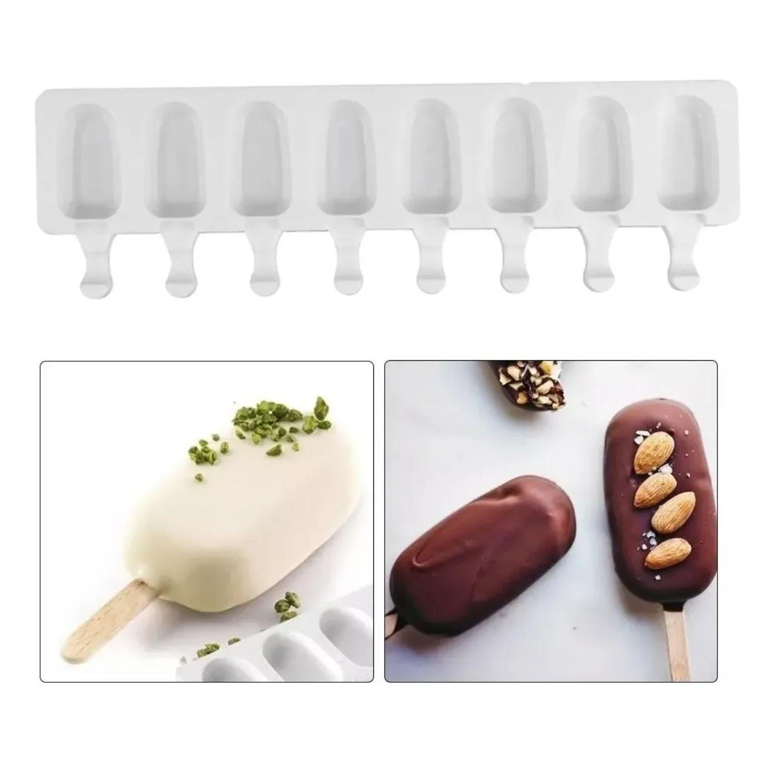 Molde Silicona Helado Paletas Con 8 Cavidades Reposteria-2
