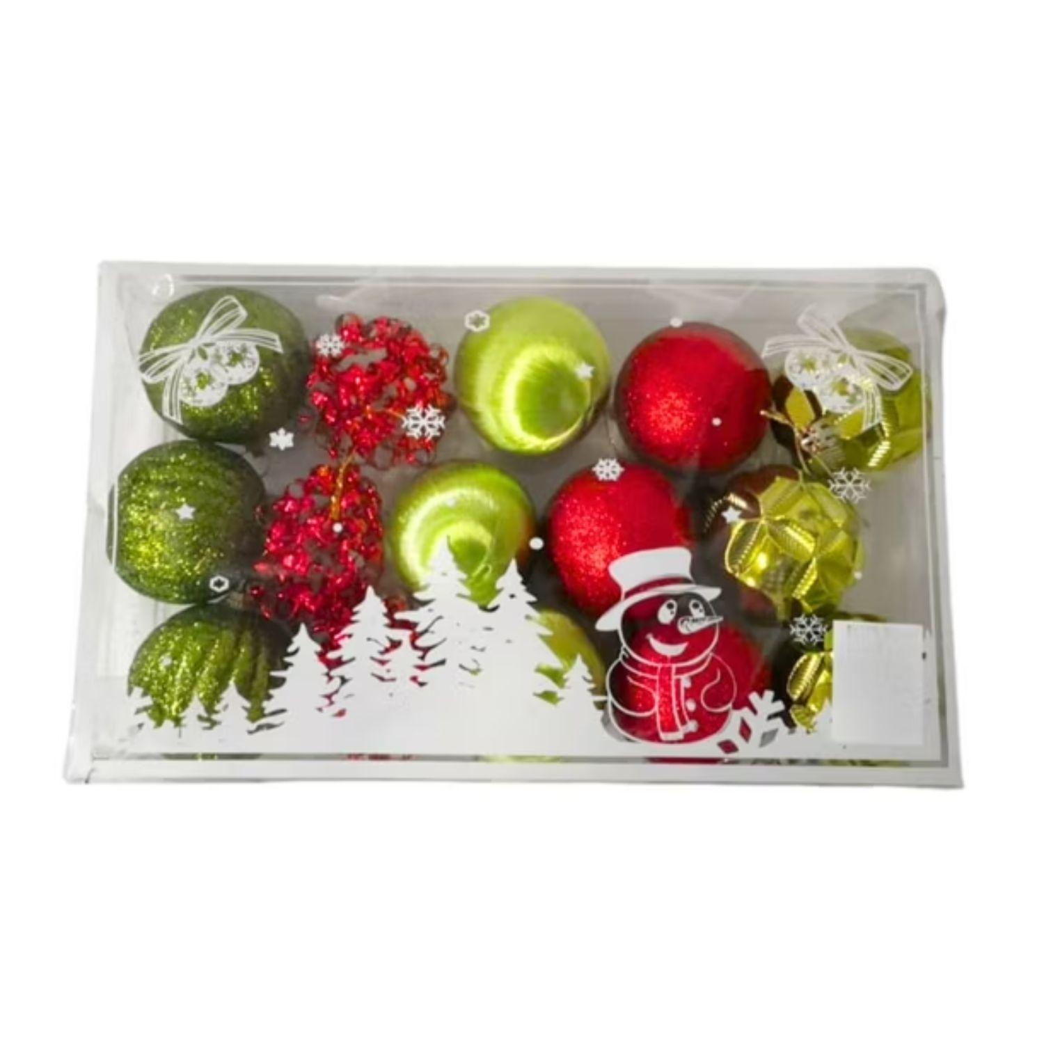 Set 12 Bambalinas Esferas Adornos Navideños 6cm Decoración-2