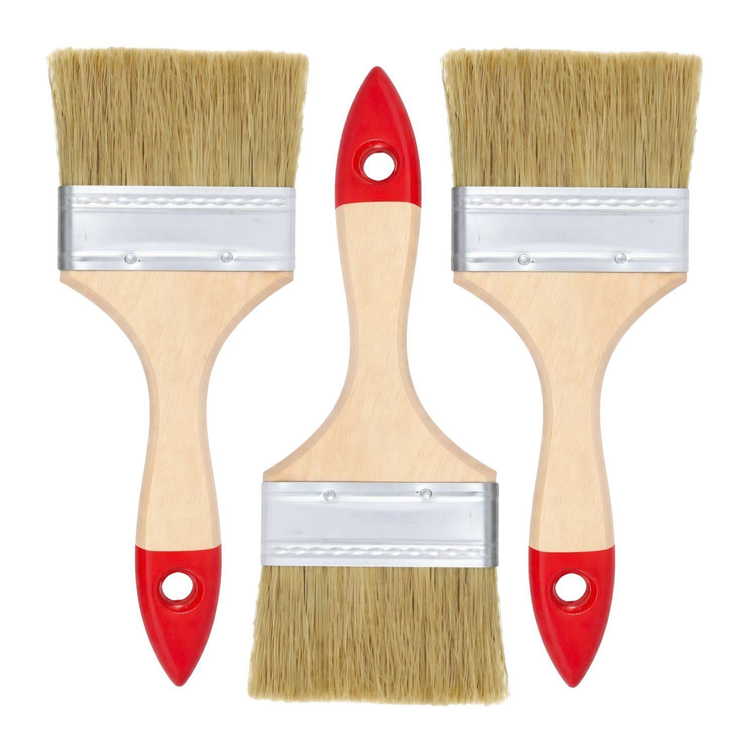 Set 3 Brocha Mango Madera 3 Pulgadas Para Pintura Pintar-0