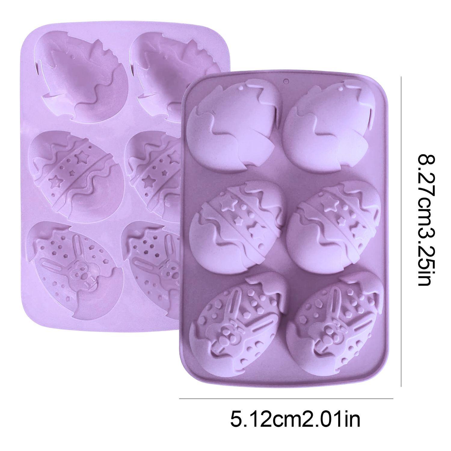 Molde Silicona Bandeja de 6 Huevos de Pascua Grande Violeta-1