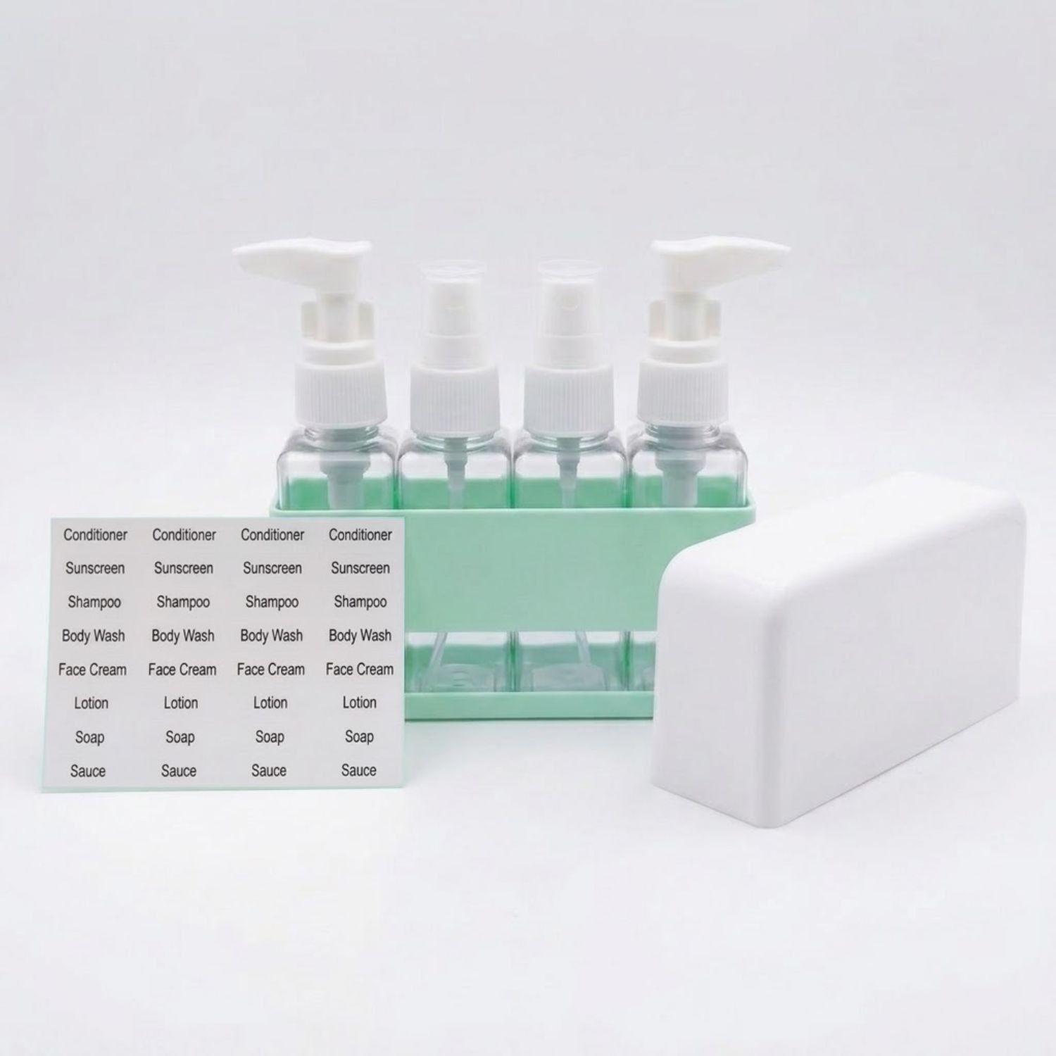 Set 4 Botellas Spray Organizador Baño Verde 12cm-0