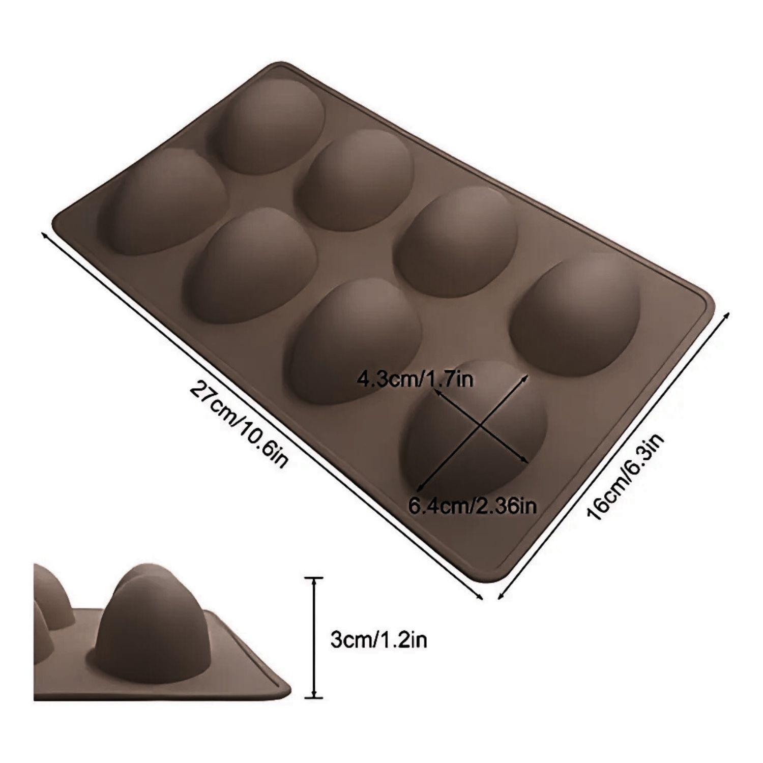 Molde Silicona Bandeja de 8 Huevos de Pascua Grande Cafe-1