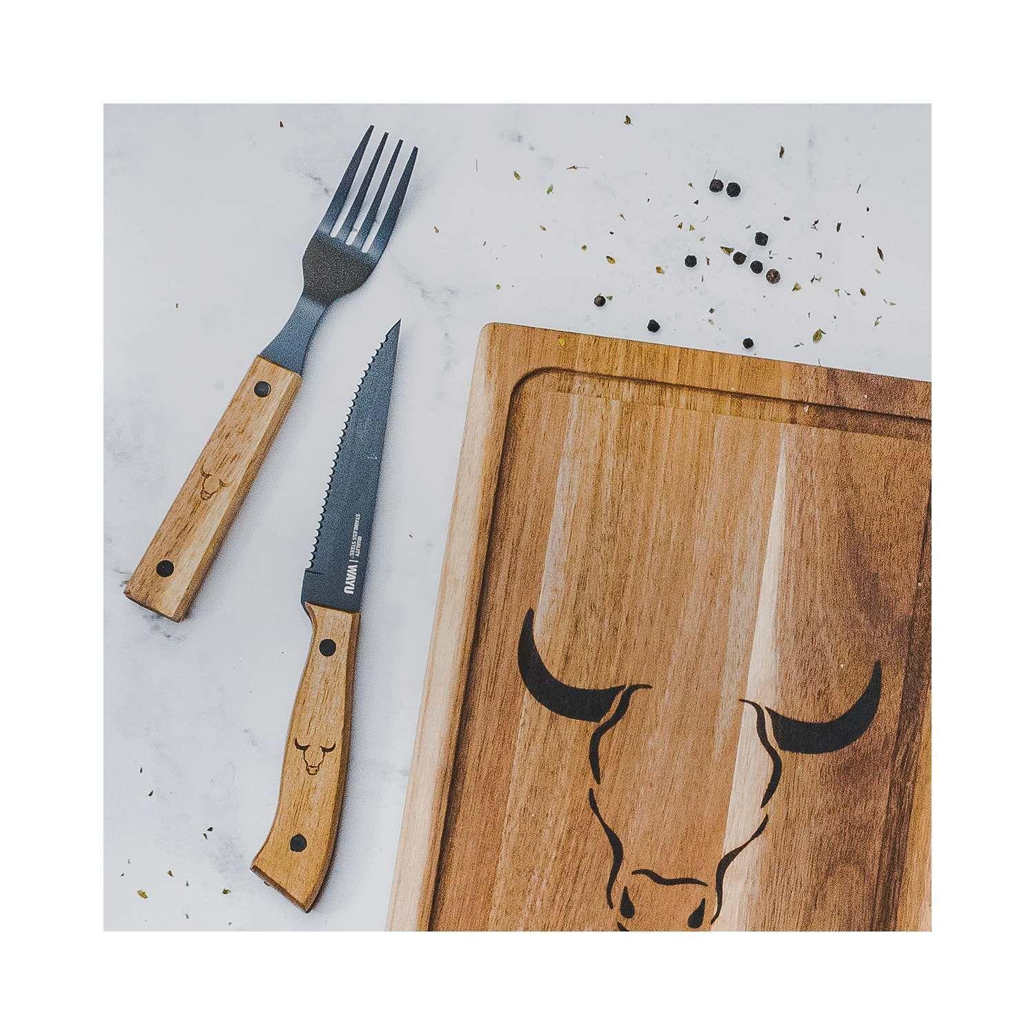 Juego Cuchillos Prm 6pcs Wayu 14cm Asado Bbq Cocina-3