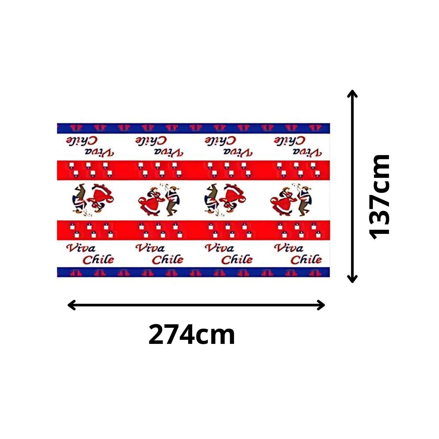 Mantel Huasos Fiestas Patrias Chile 137x274cm Cotillon-3