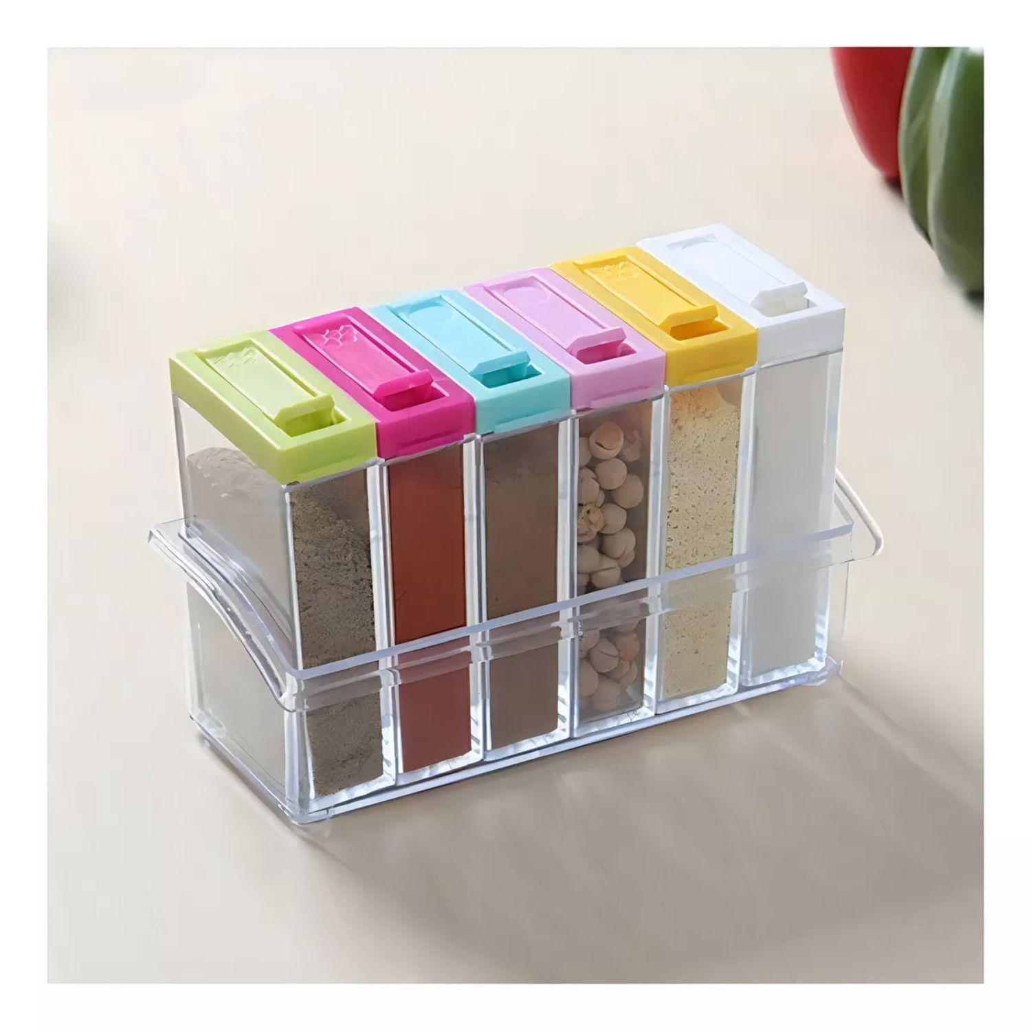 Especiero 6 Frascos Rectangular Ideal Cocina Organizador-1