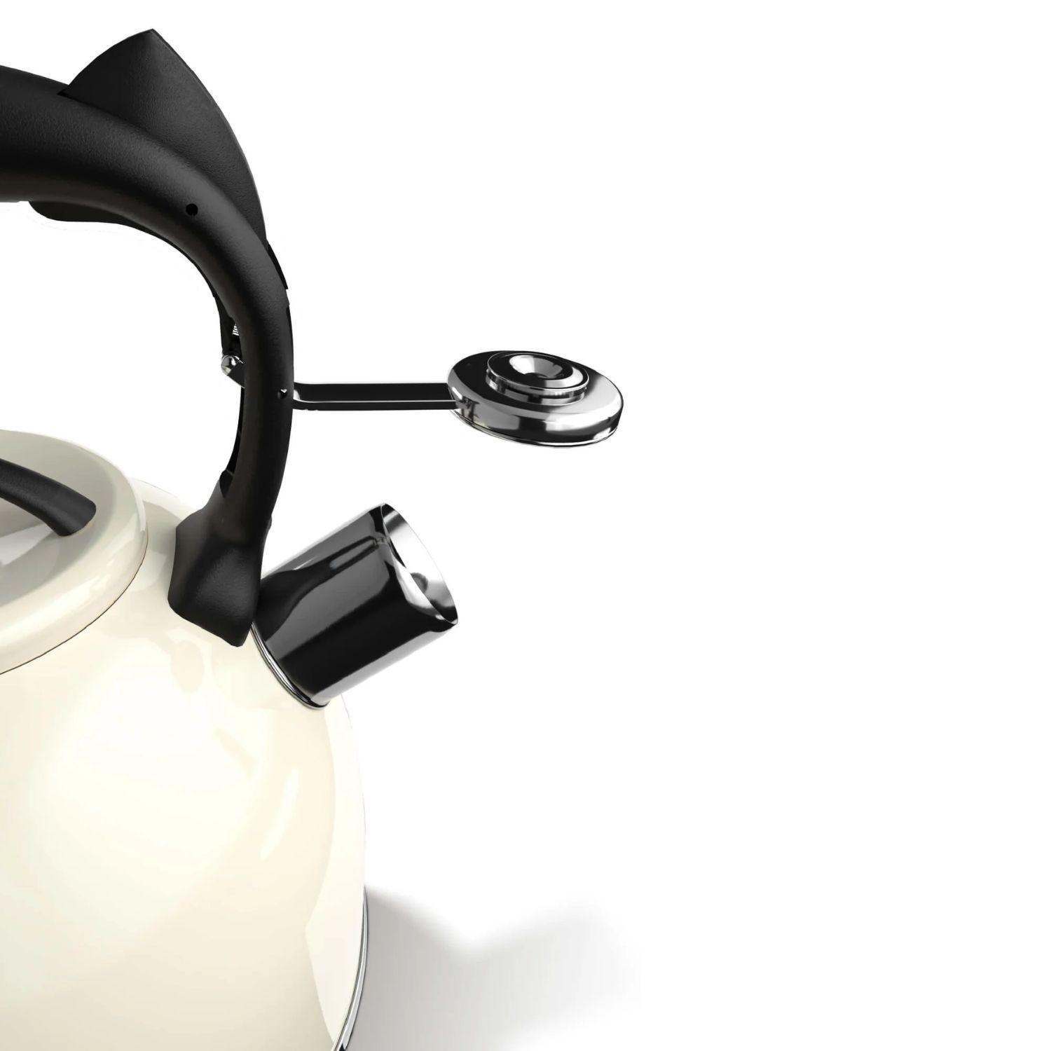 Tetera Acero Inoxidable Con Silbato Wens 3L  Crema-1