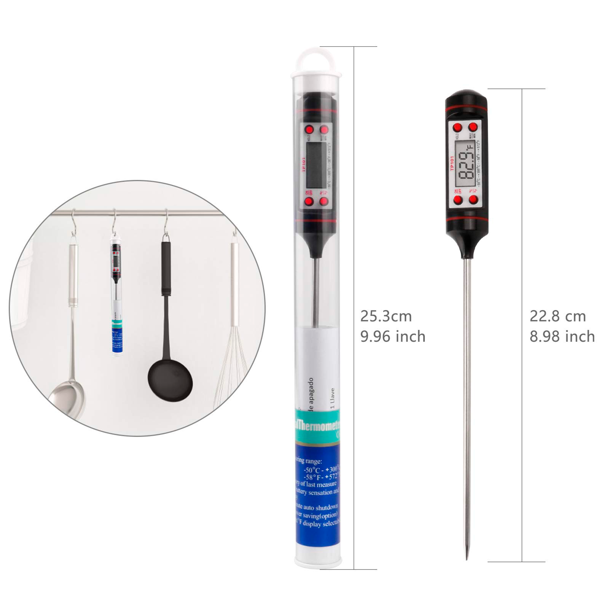 Termómetro Digital Sonda Cocina Temperatura Alimentos Carnes-4