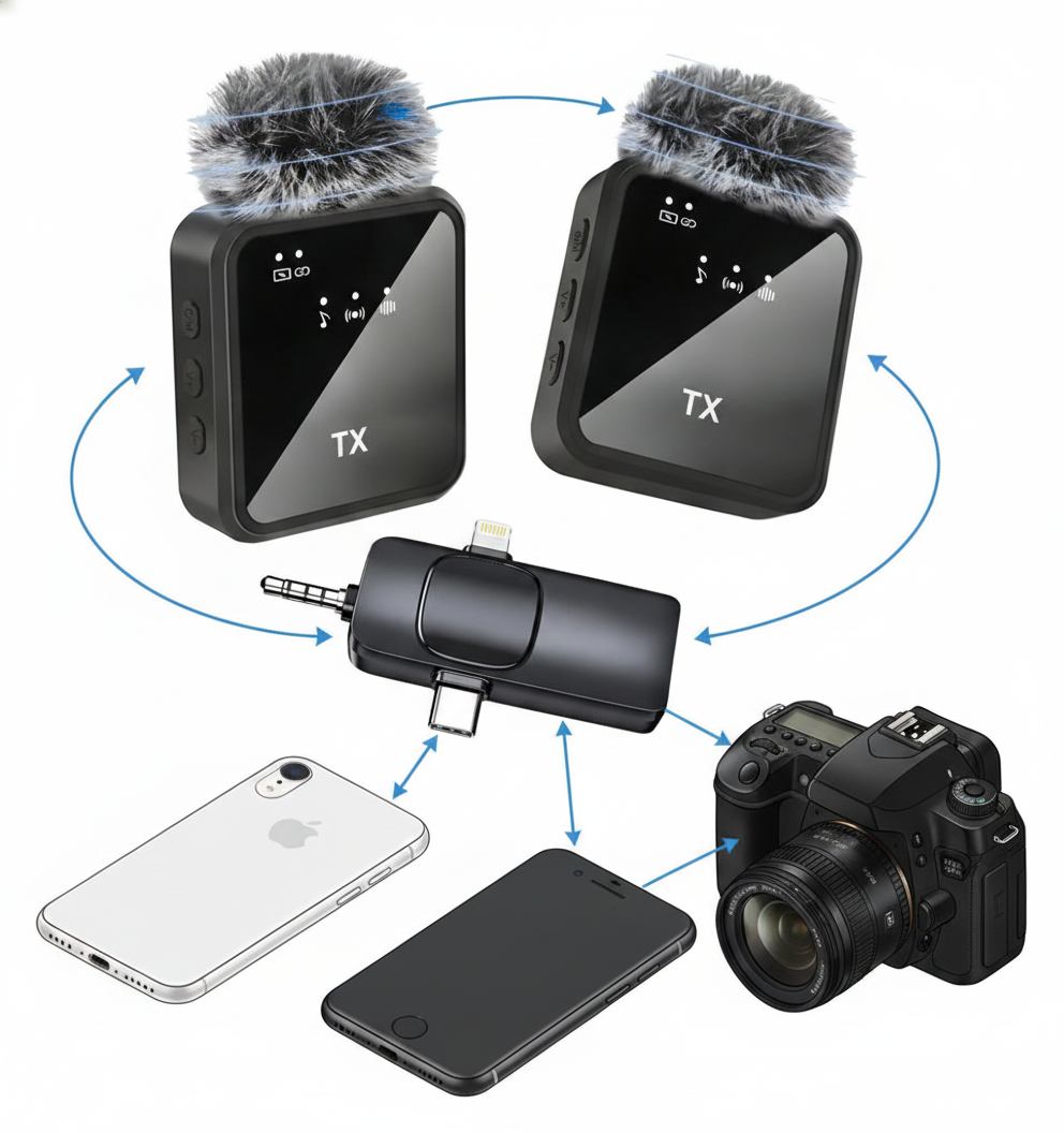 Microfono Inalambrico Celular iPhone Android PC Solapa 2 TX-9