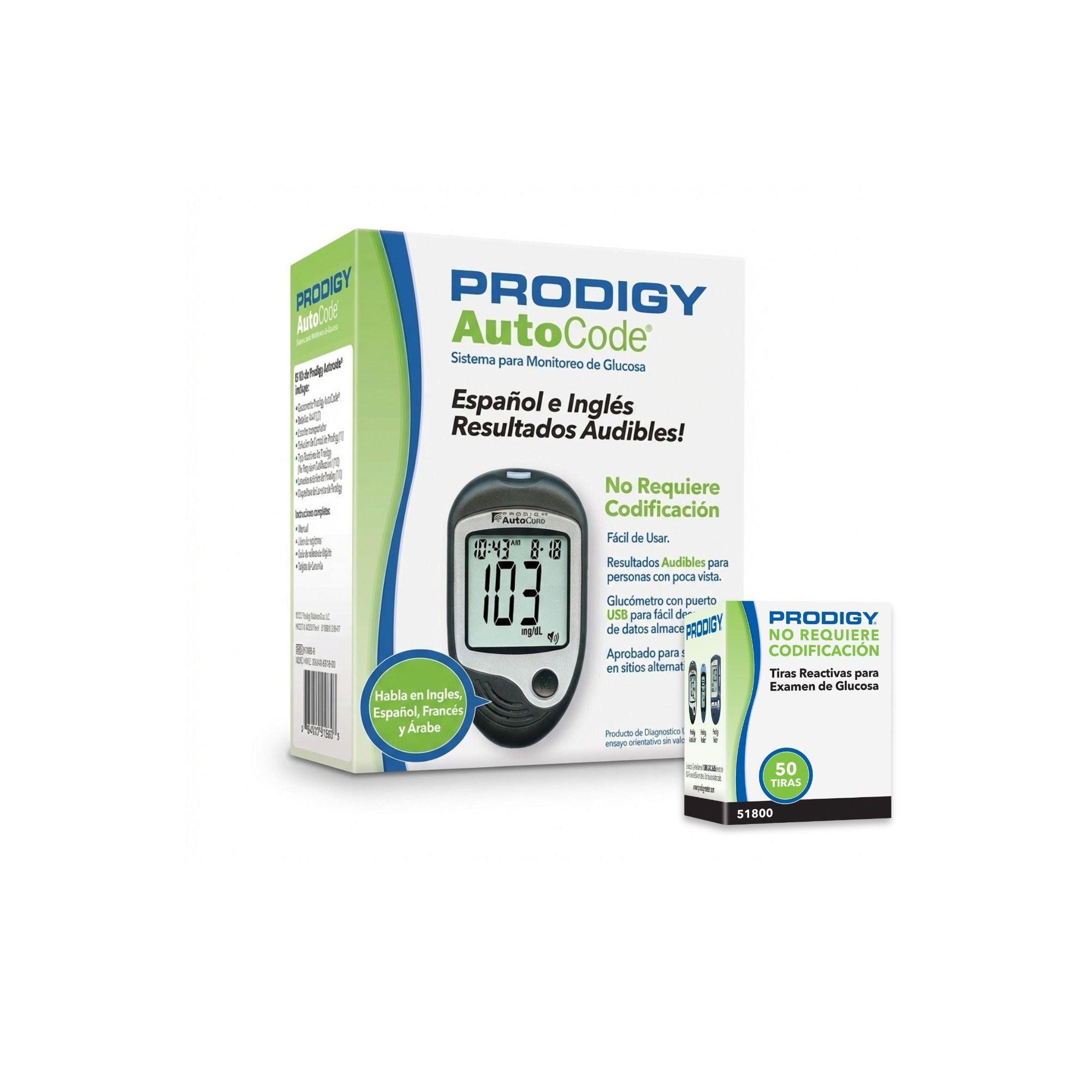 Glucometro Prodigy con Voz + 50 Tiras Reactivas + 10 Lancetas-2
