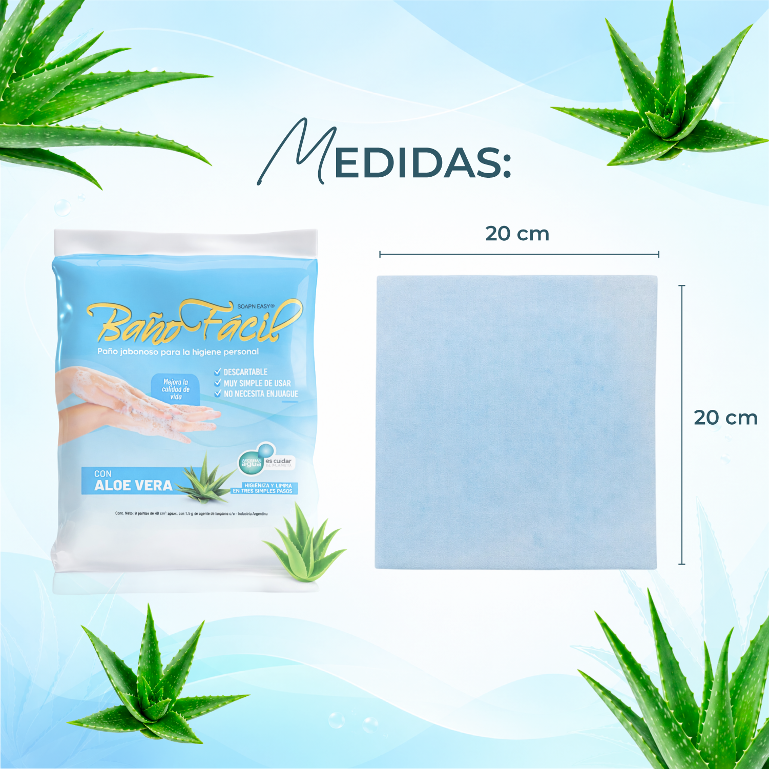 Paño Jabonoso Baño Facil con Aloe Vera-6
