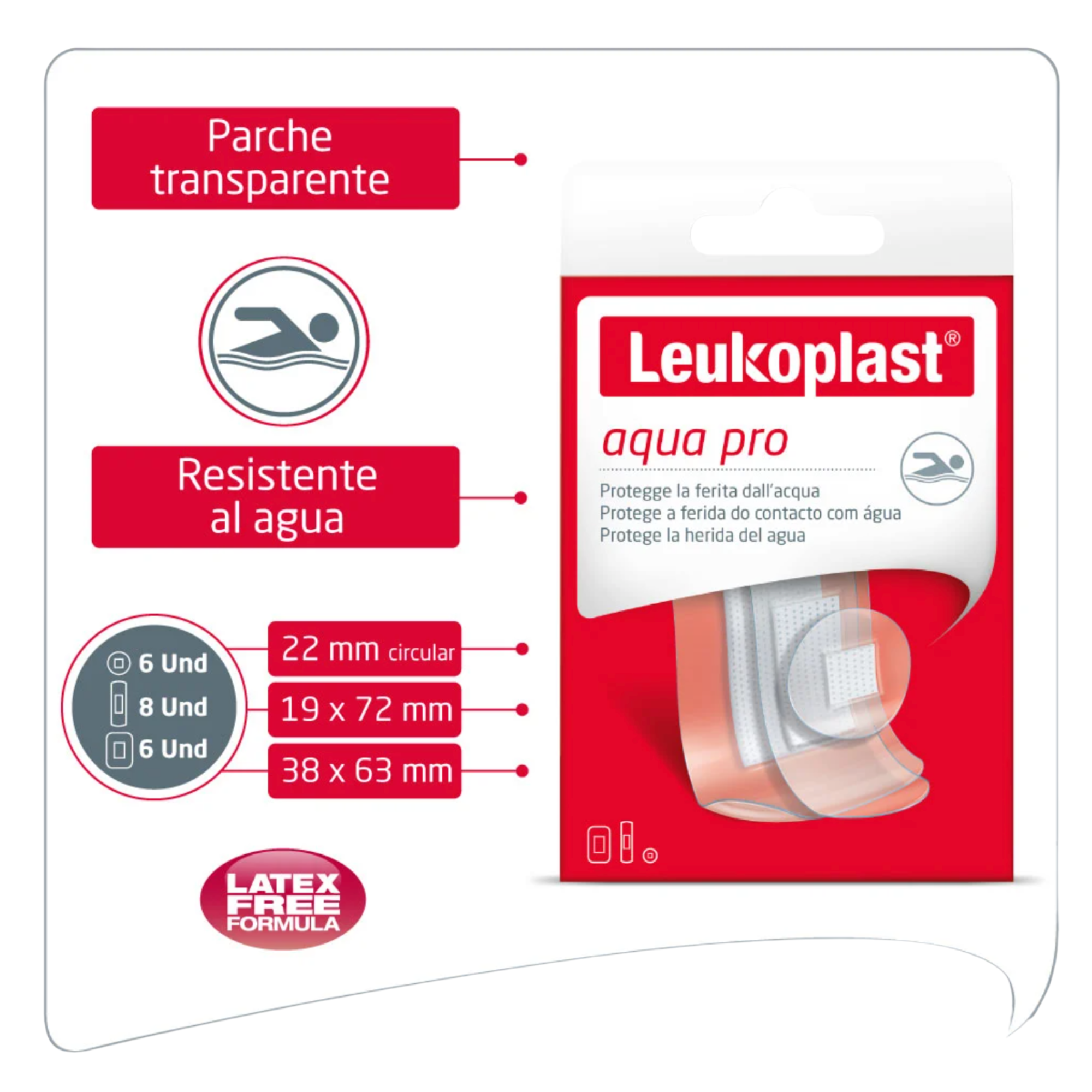Parche Curita Leukoplast Aqua Pro | 20 unidades mixtas-2