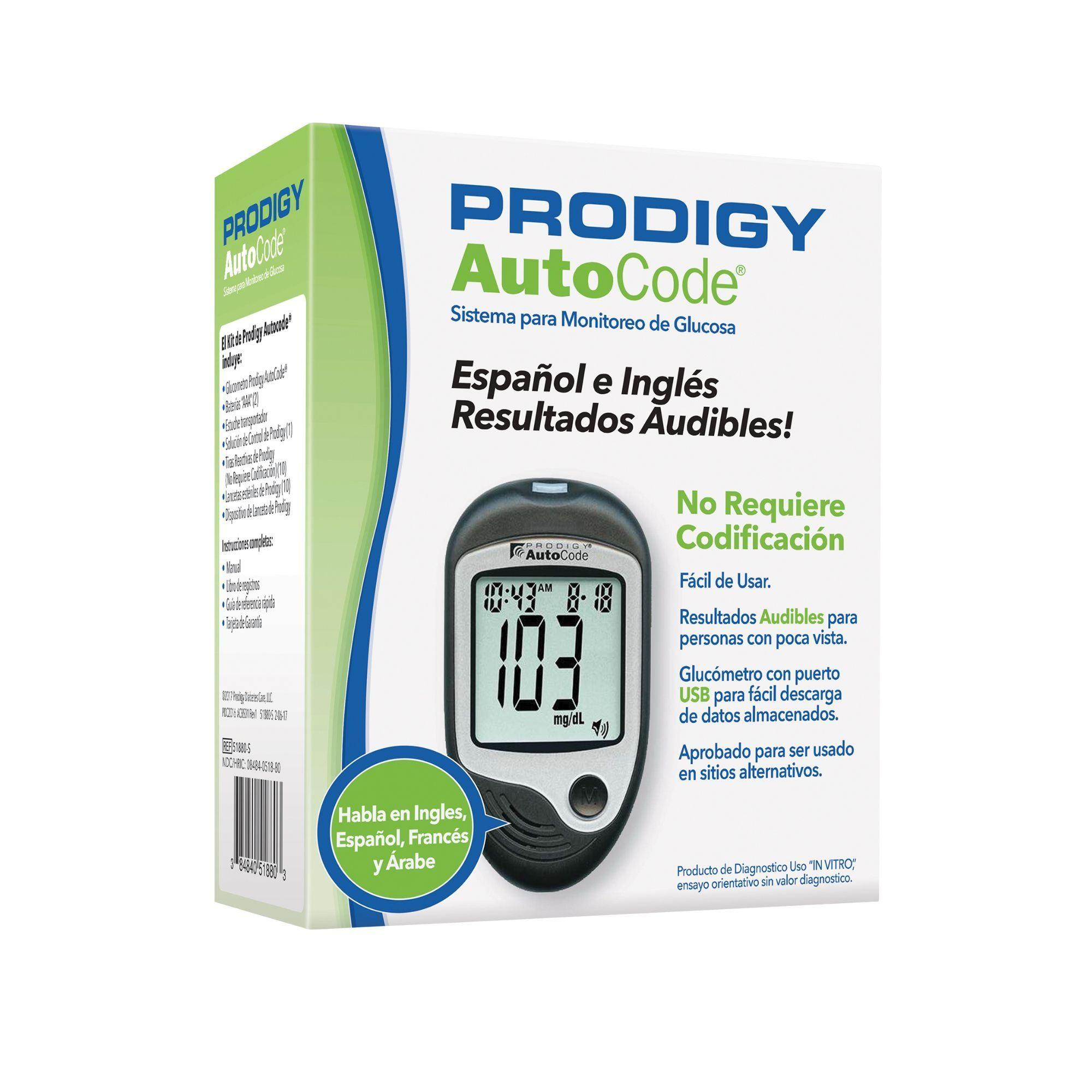 Glucometro Prodigy con Voz + 10 Tiras Reactivas + 10 Lancetas-2