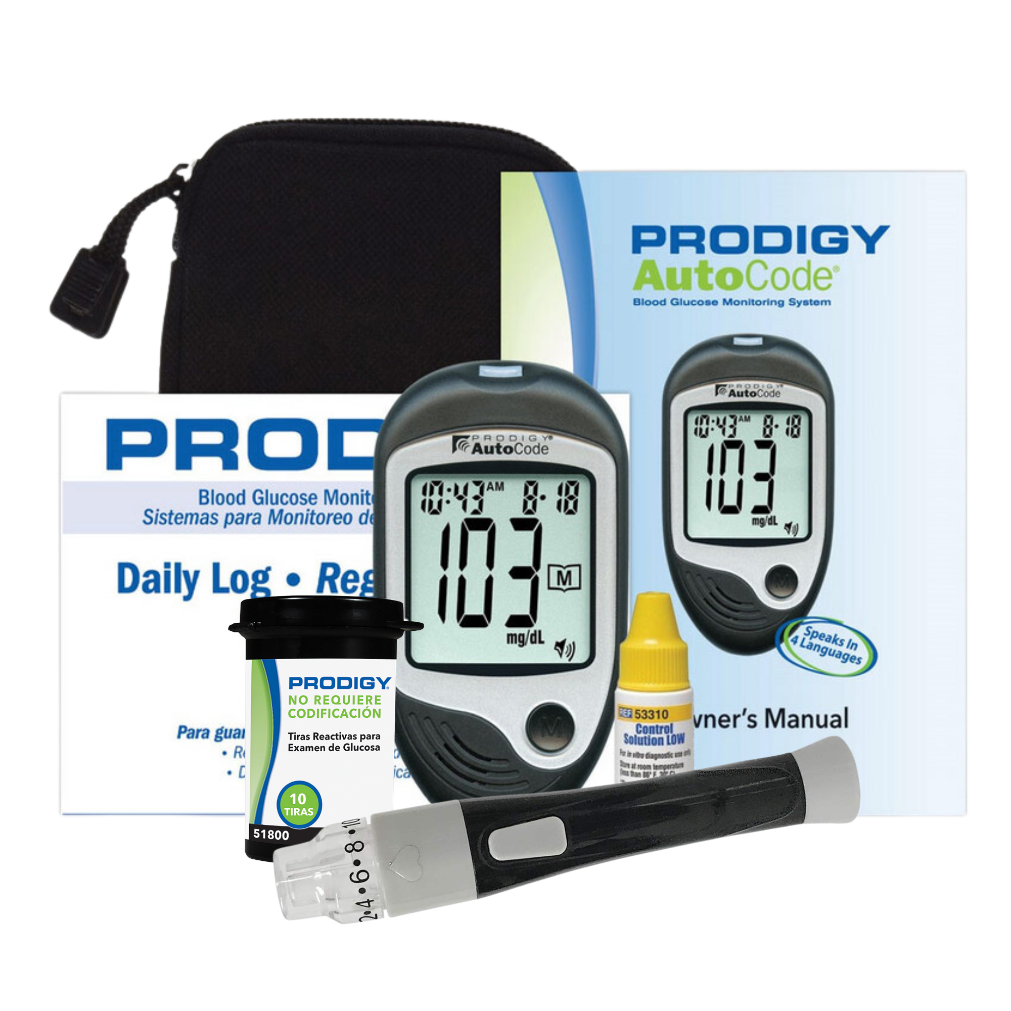 Glucometro Prodigy con Voz + 10 Tiras Reactivas + 10 Lancetas-5