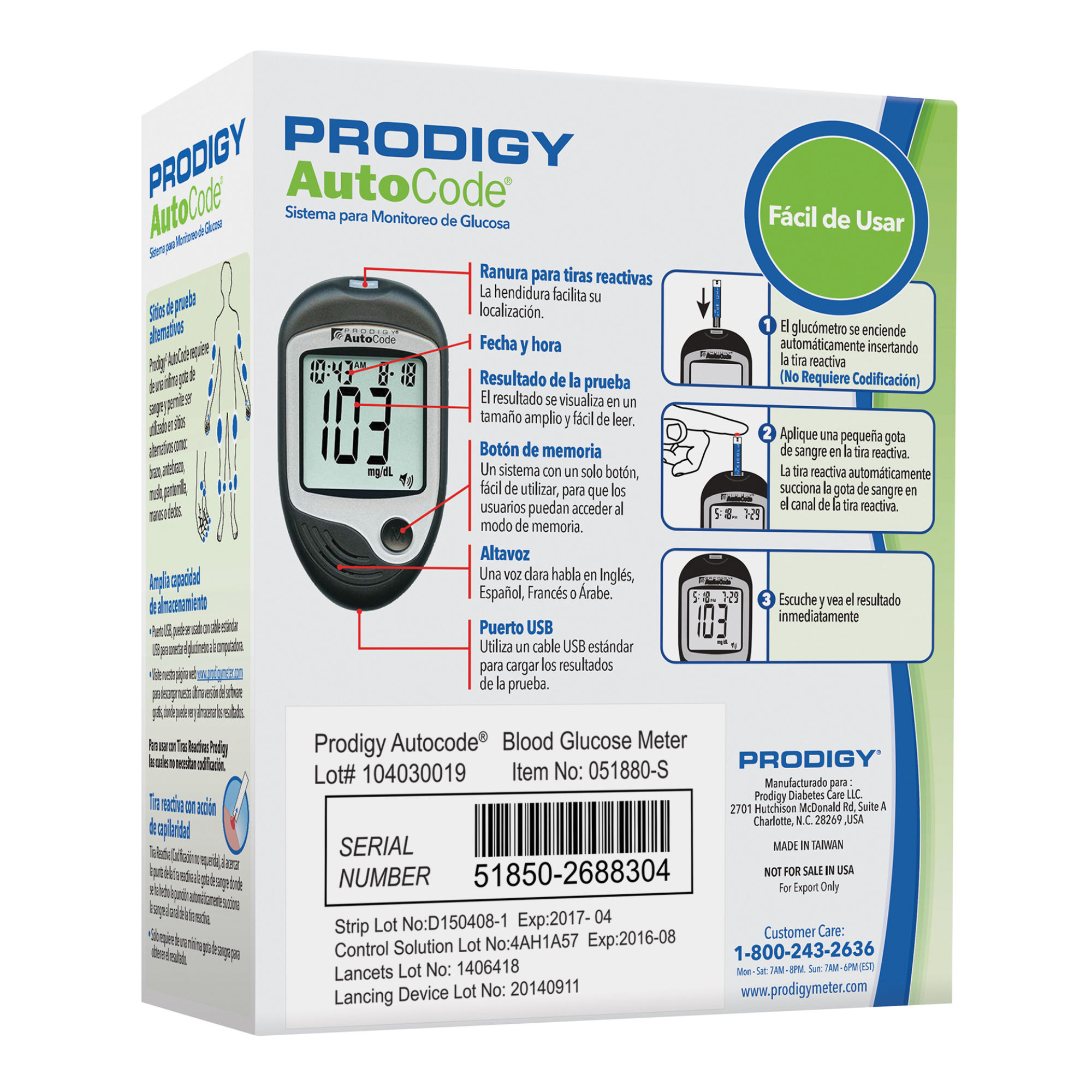 Glucometro Prodigy con Voz + 10 Tiras Reactivas + 10 Lancetas-6