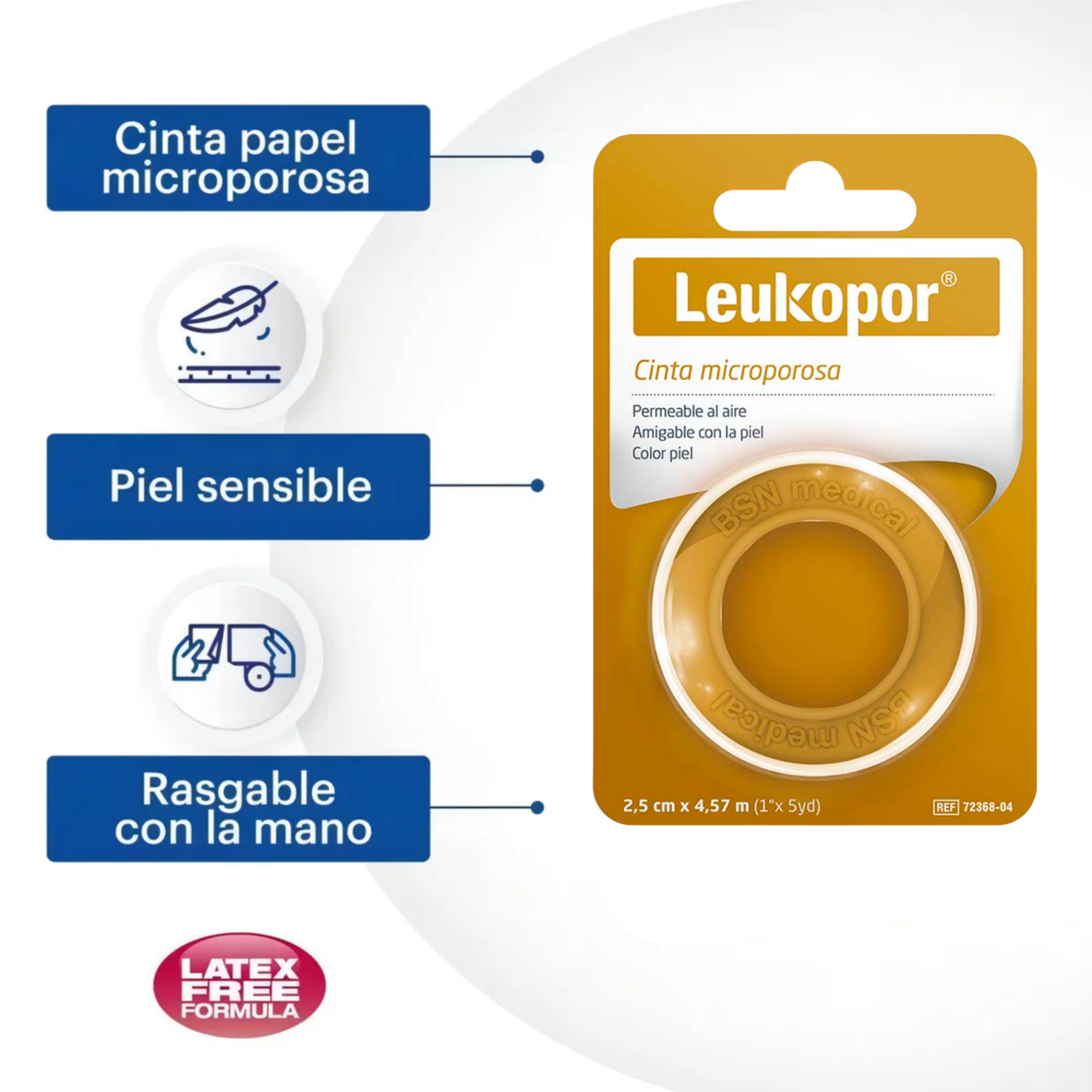 Cinta Microporosa Leukopor | 2,5 cm x 4,57 m-3