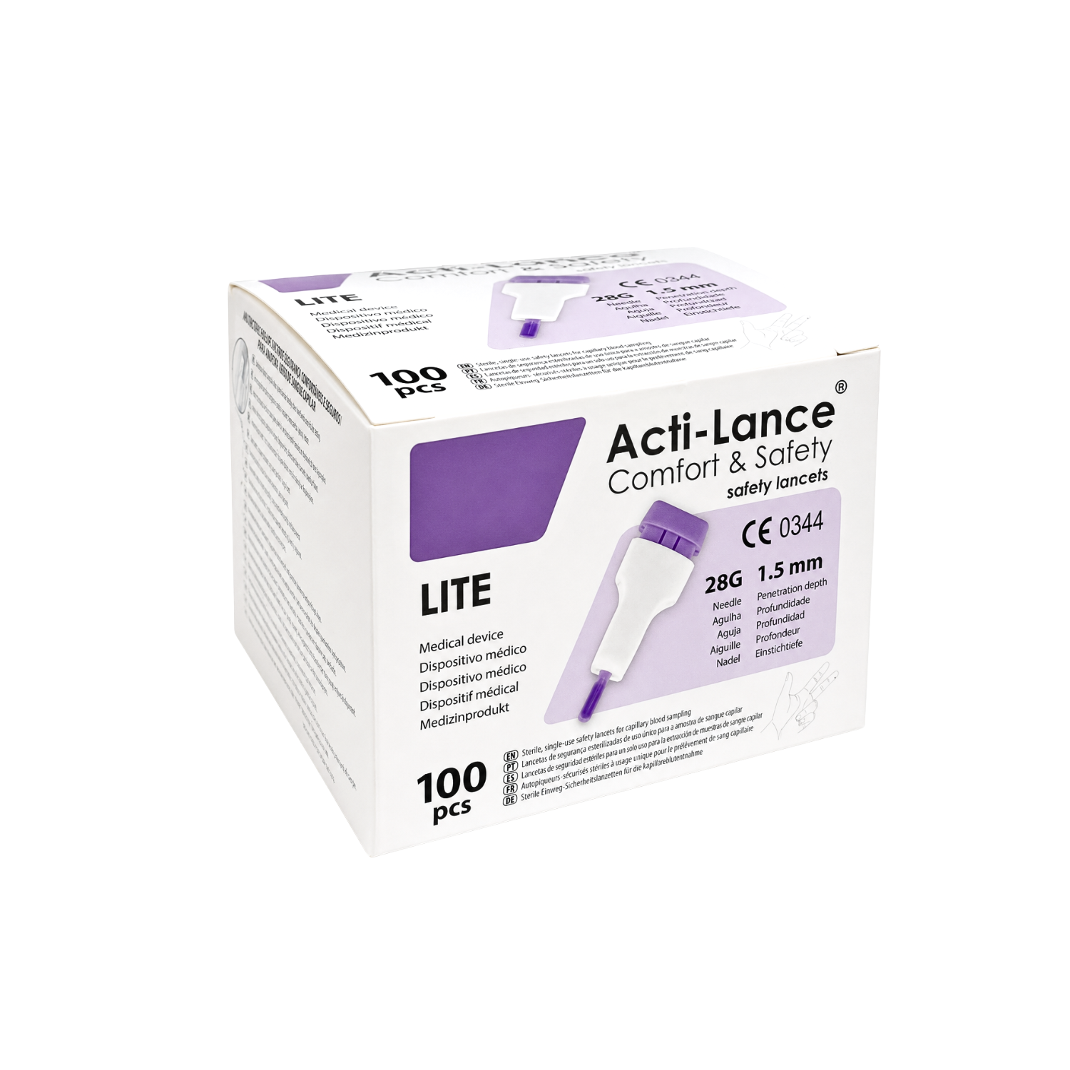 Lancetas de Seguridad Acti-Lance® Lite 28G x 1,5 mm caja 100 Unidades-6