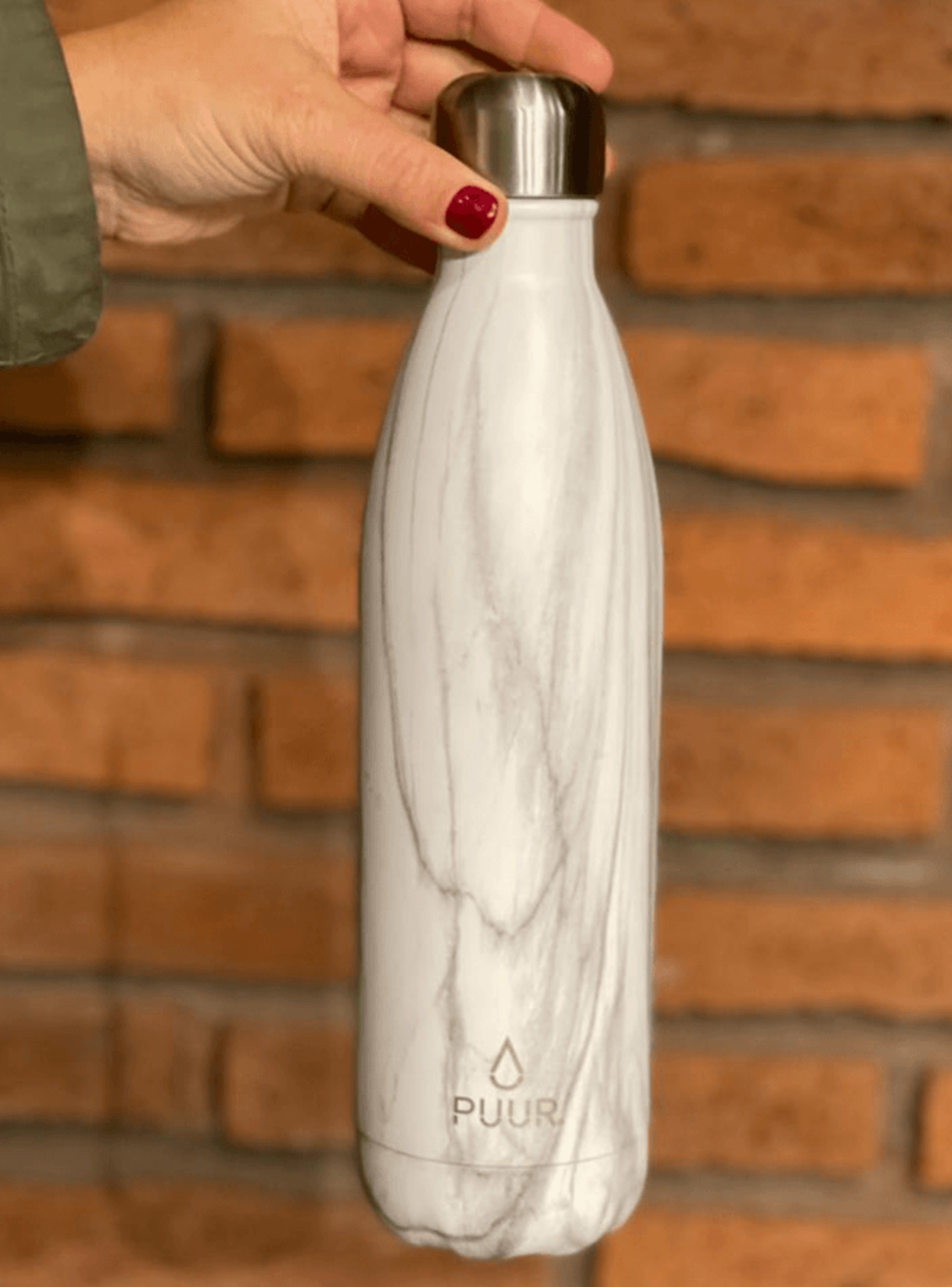 Botella Térmica Puur Bottle White Marble 750 ml-1