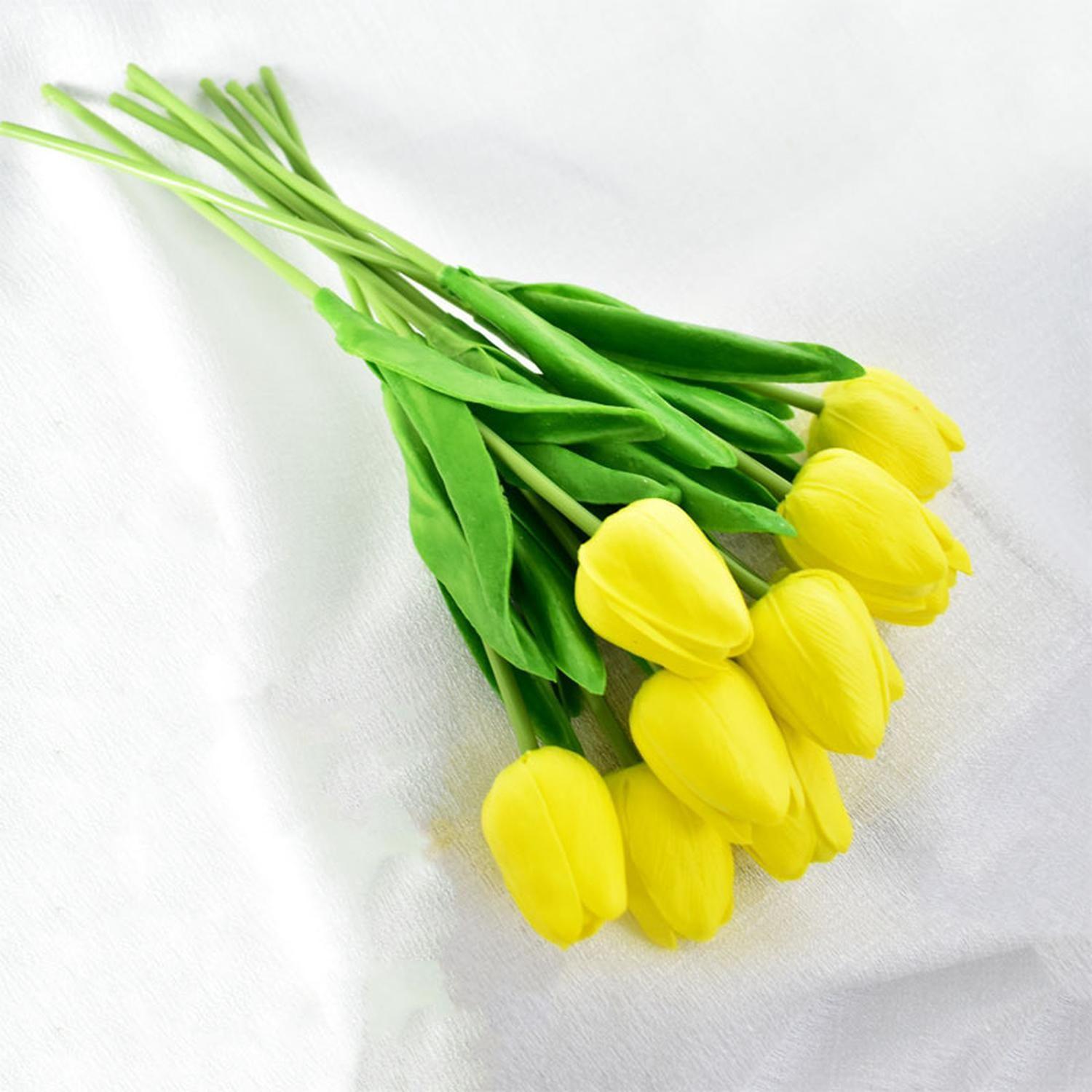 Tulipanes Decoracion Ramos De 9 Artificiales Hogar Interior-6