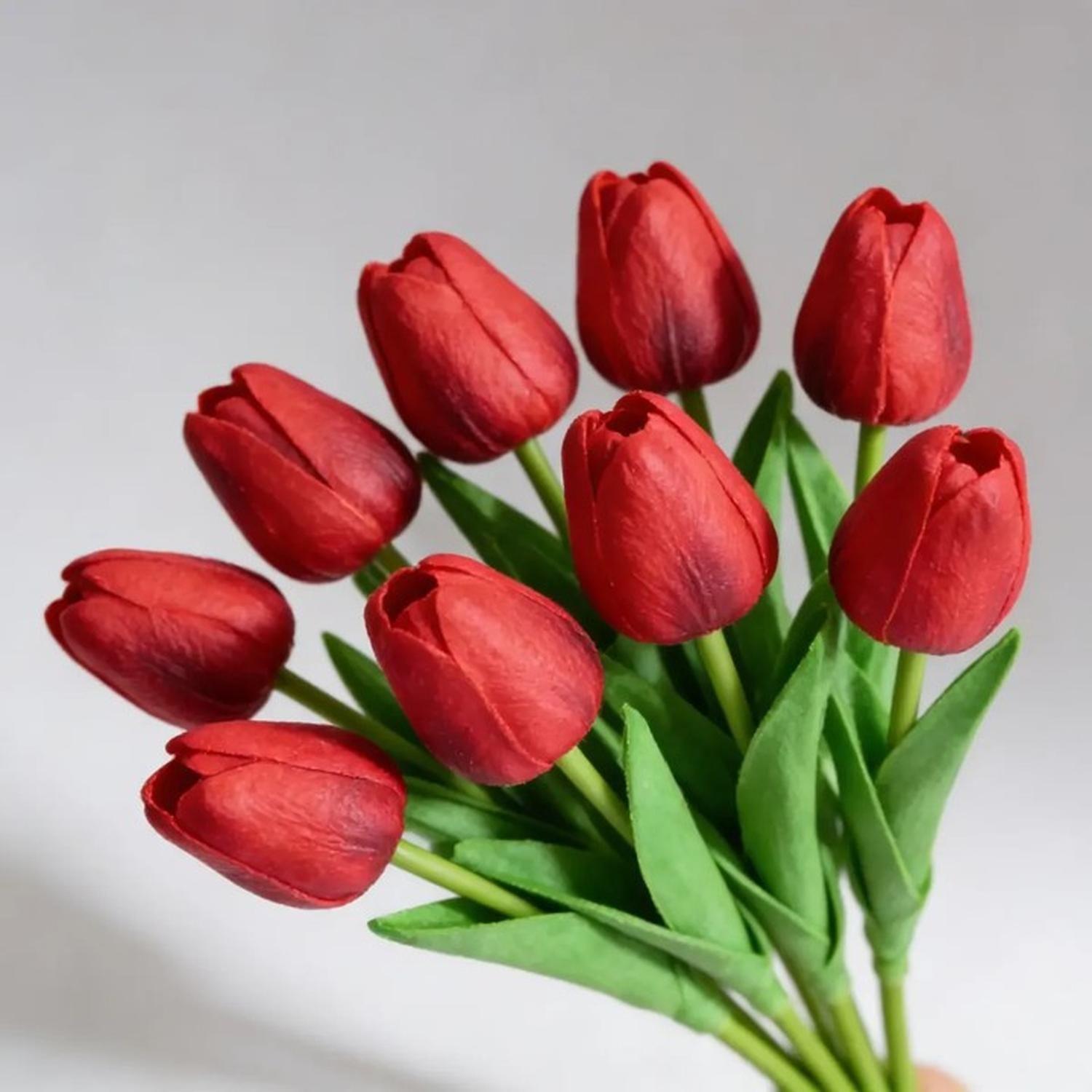 Tulipanes Decoracion Ramos De 9 Artificiales Hogar Interior-2
