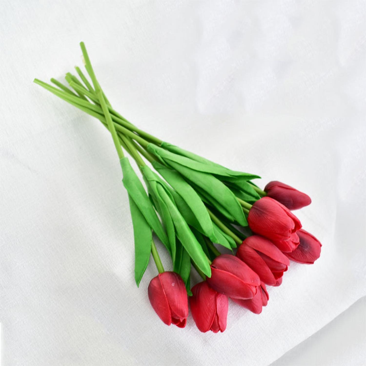 Tulipanes Decoracion Ramos De 9 Artificiales Hogar Interior-3