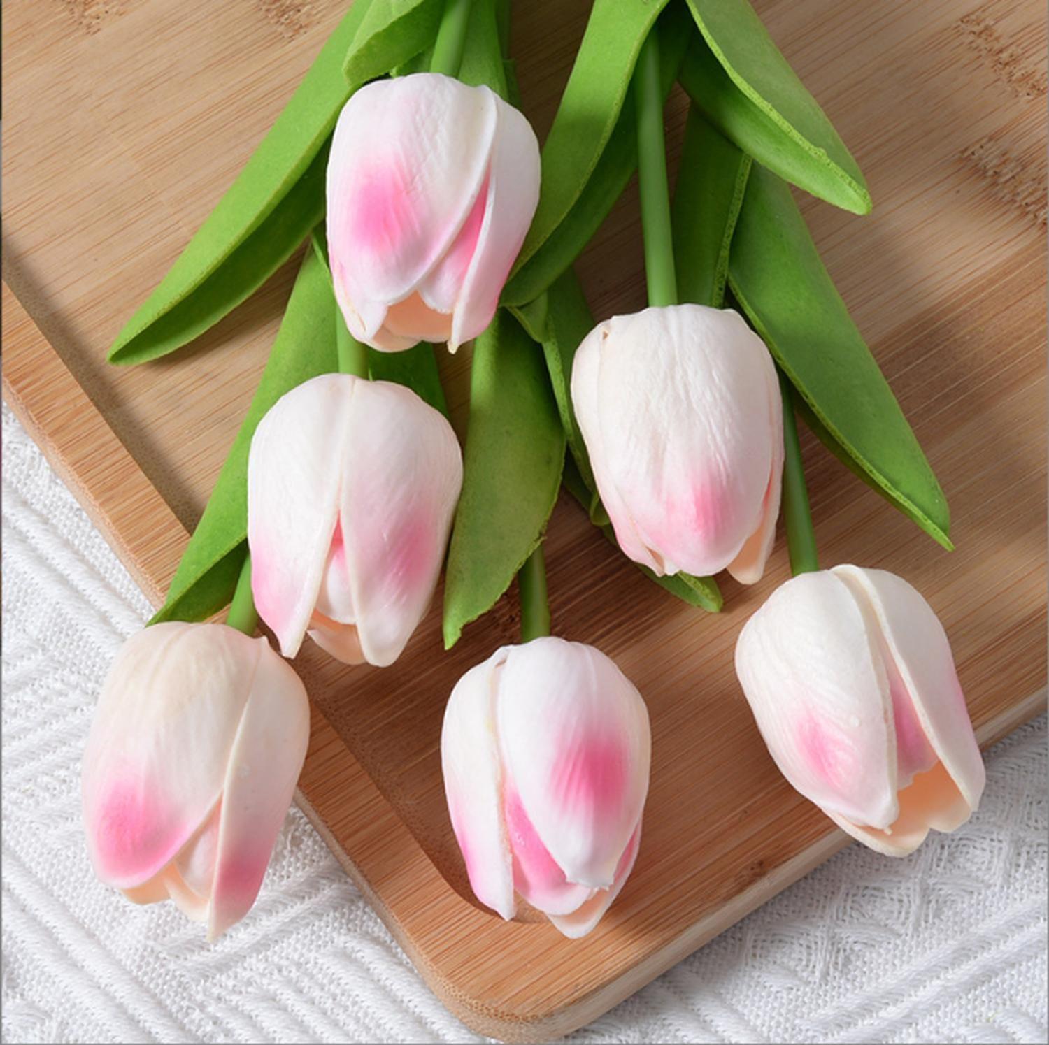 Tulipanes Decoracion Ramos De 9 Artificiales Hogar Interior-5